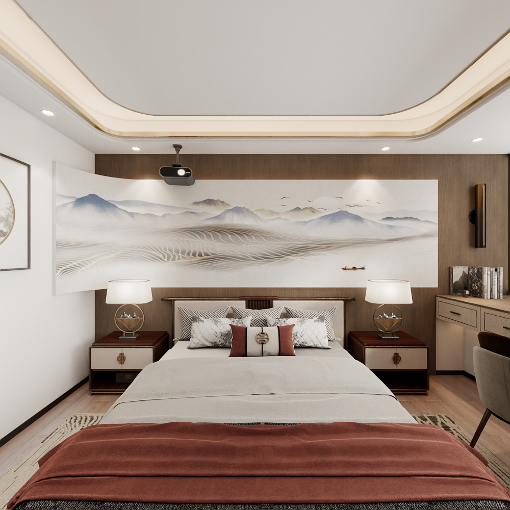 挺有设计工作室-裕通花园【新中式+现代风格】198㎡4室装修效果图