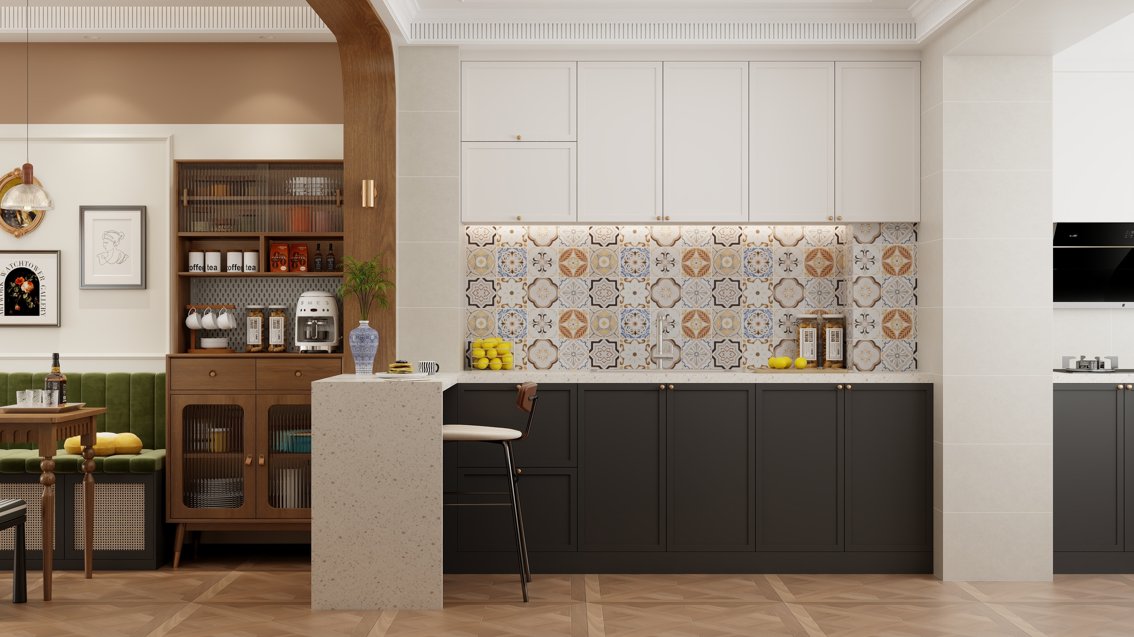 昕潮空间设计工作室-【北城浮生】-200平轻法中古装修效果图