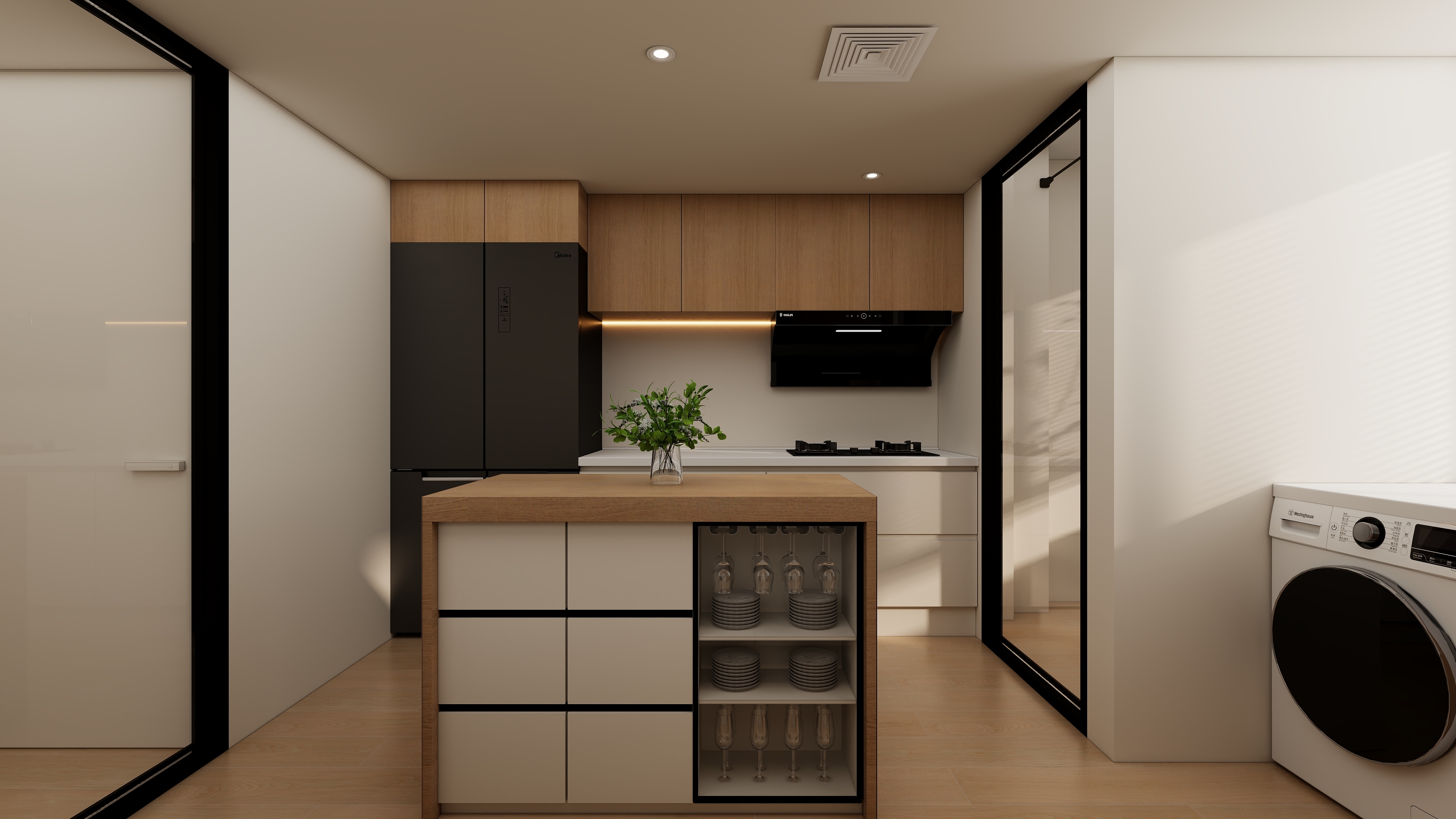 设计师丨胡月平-翠盈大廈原木115㎡3室装修效果图