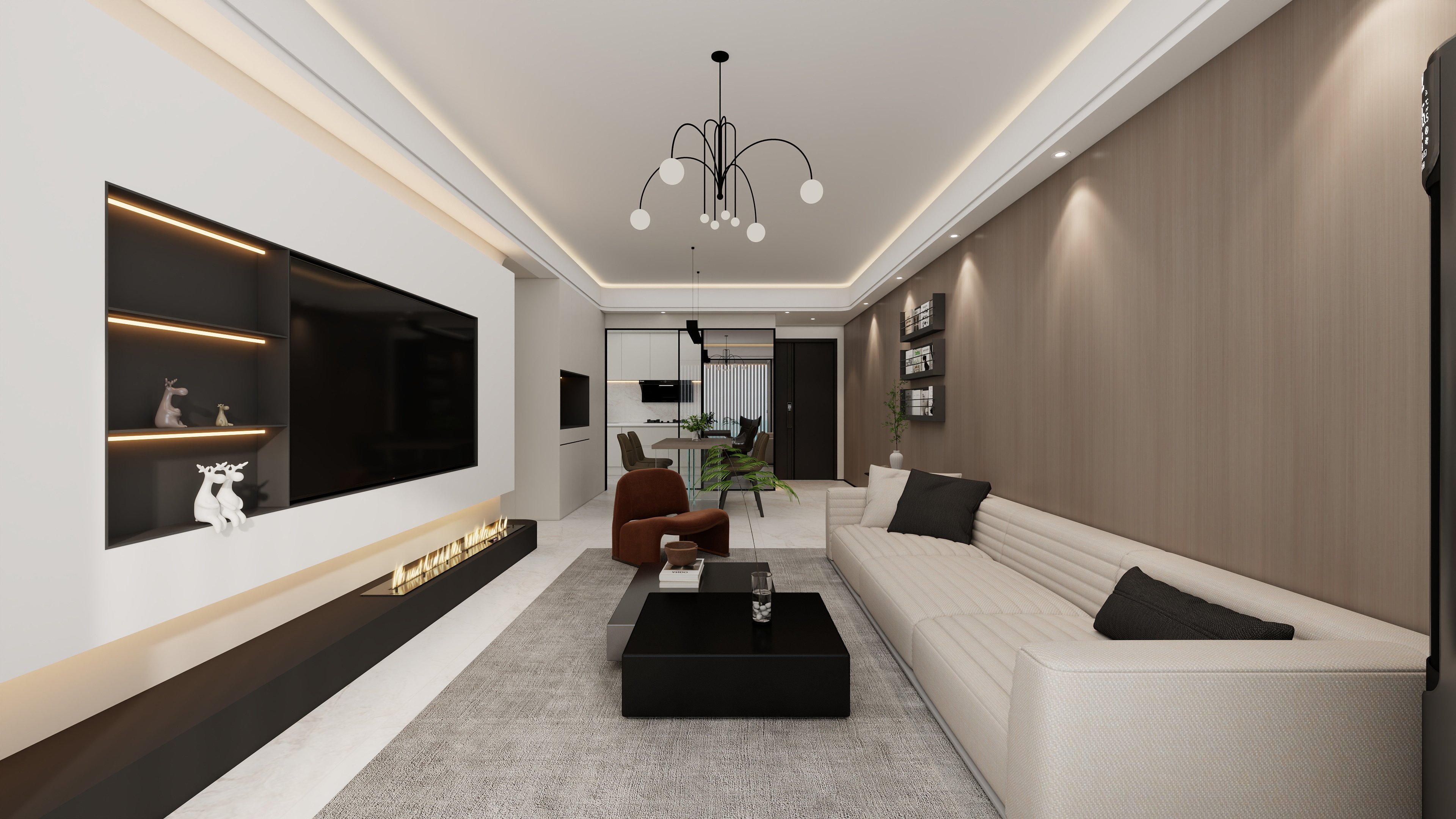 设计师丨胡月平-锦峰珑湾现代简约115㎡4室-装修设计方案