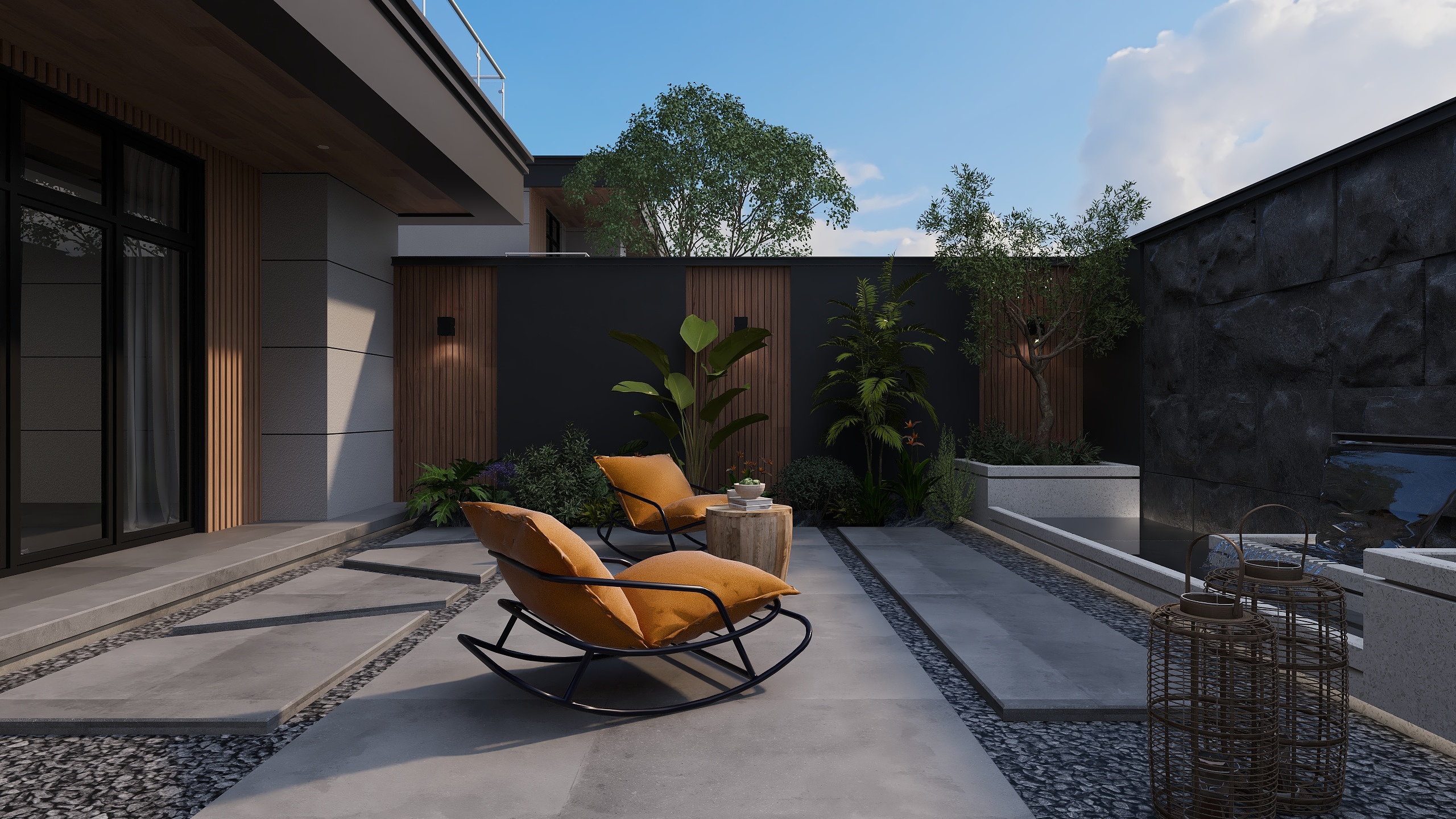 小笨鸟1-现代庭院花园景观-装修设计方案