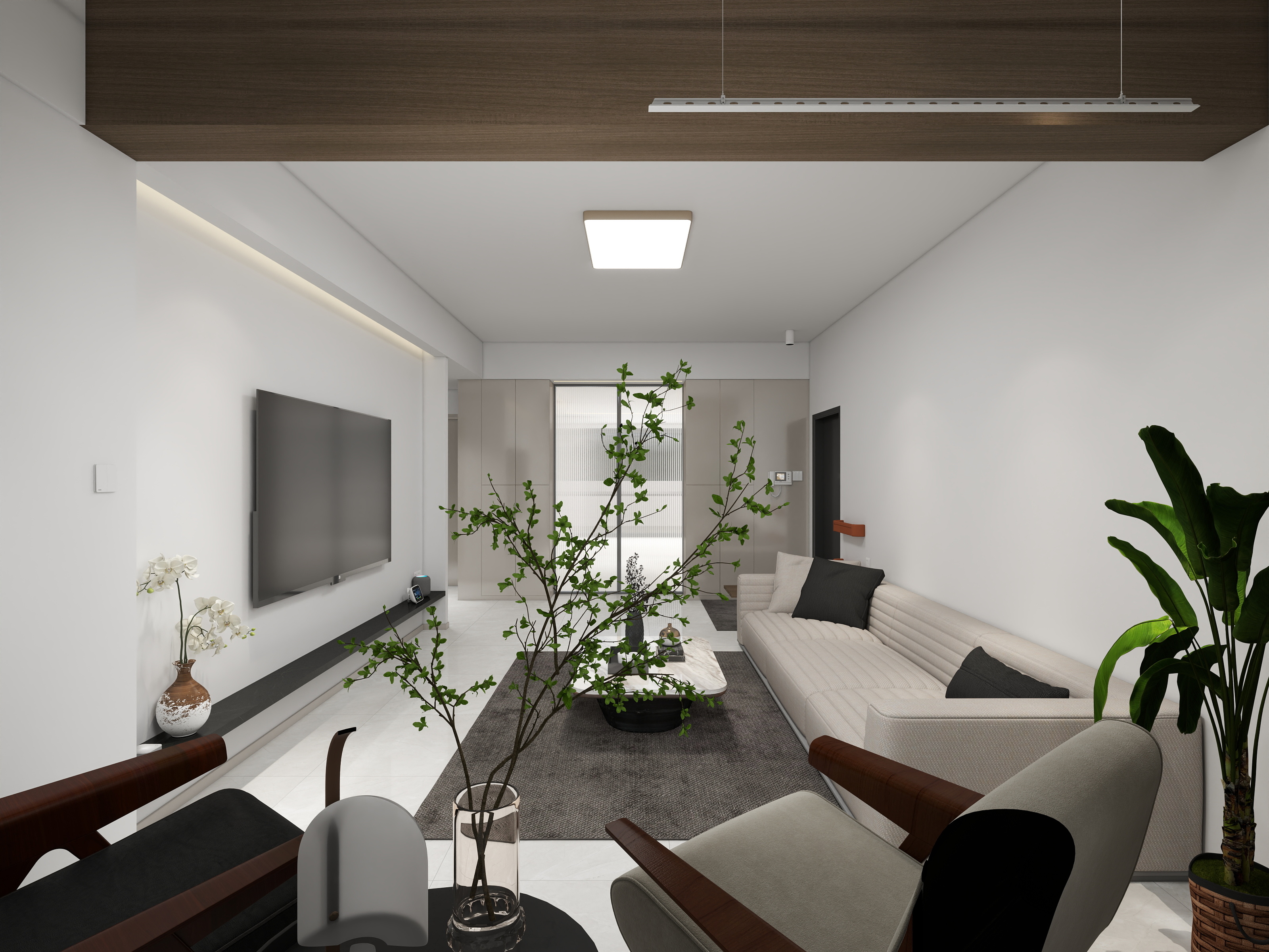 源海室内设计工作室-闫设计-张哥原木厨餐一体效果-装修设计方案