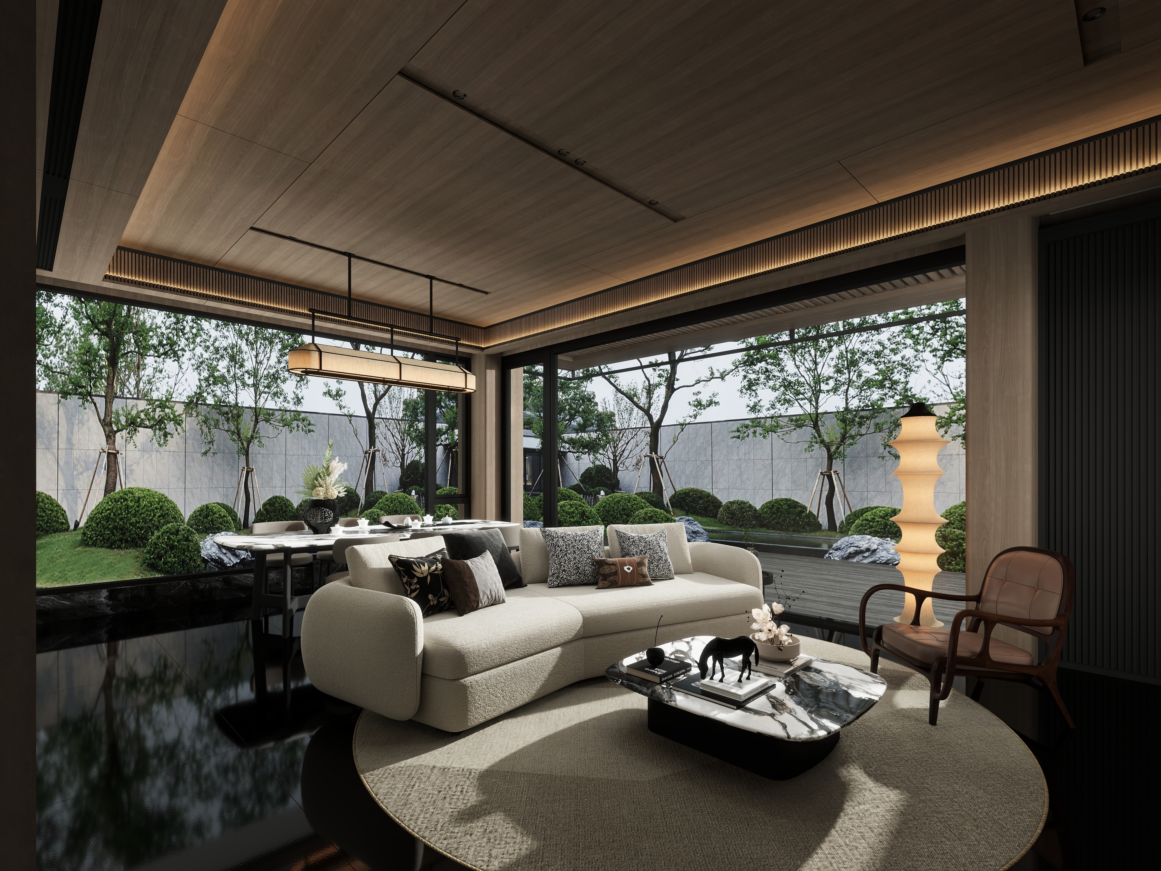 万严设计师-唐忠汉 新中式轻奢客餐厅110648916-装修设计方案