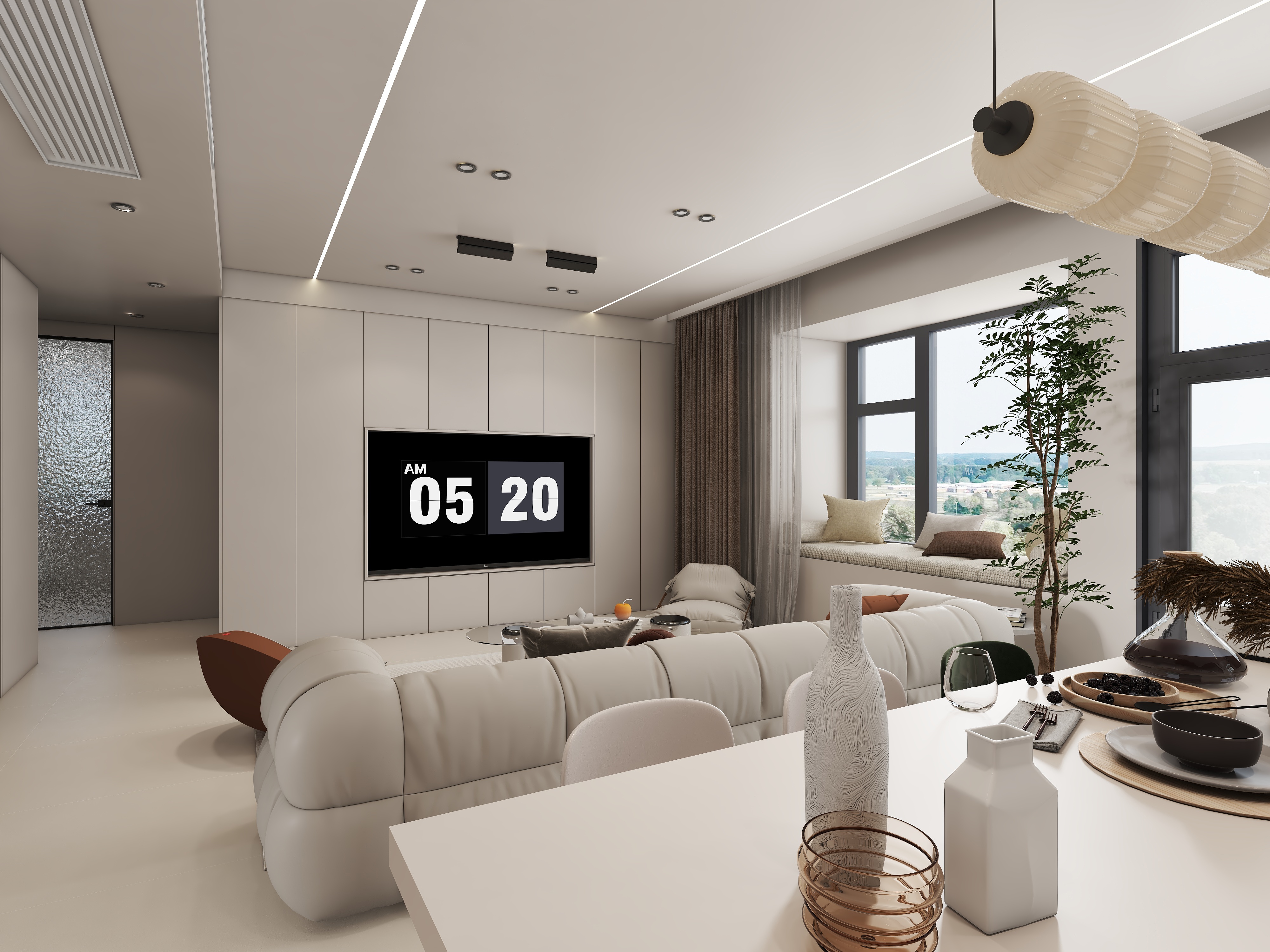 设计师木pnMB-人居盛和林语 124平纯色现代-装修设计方案