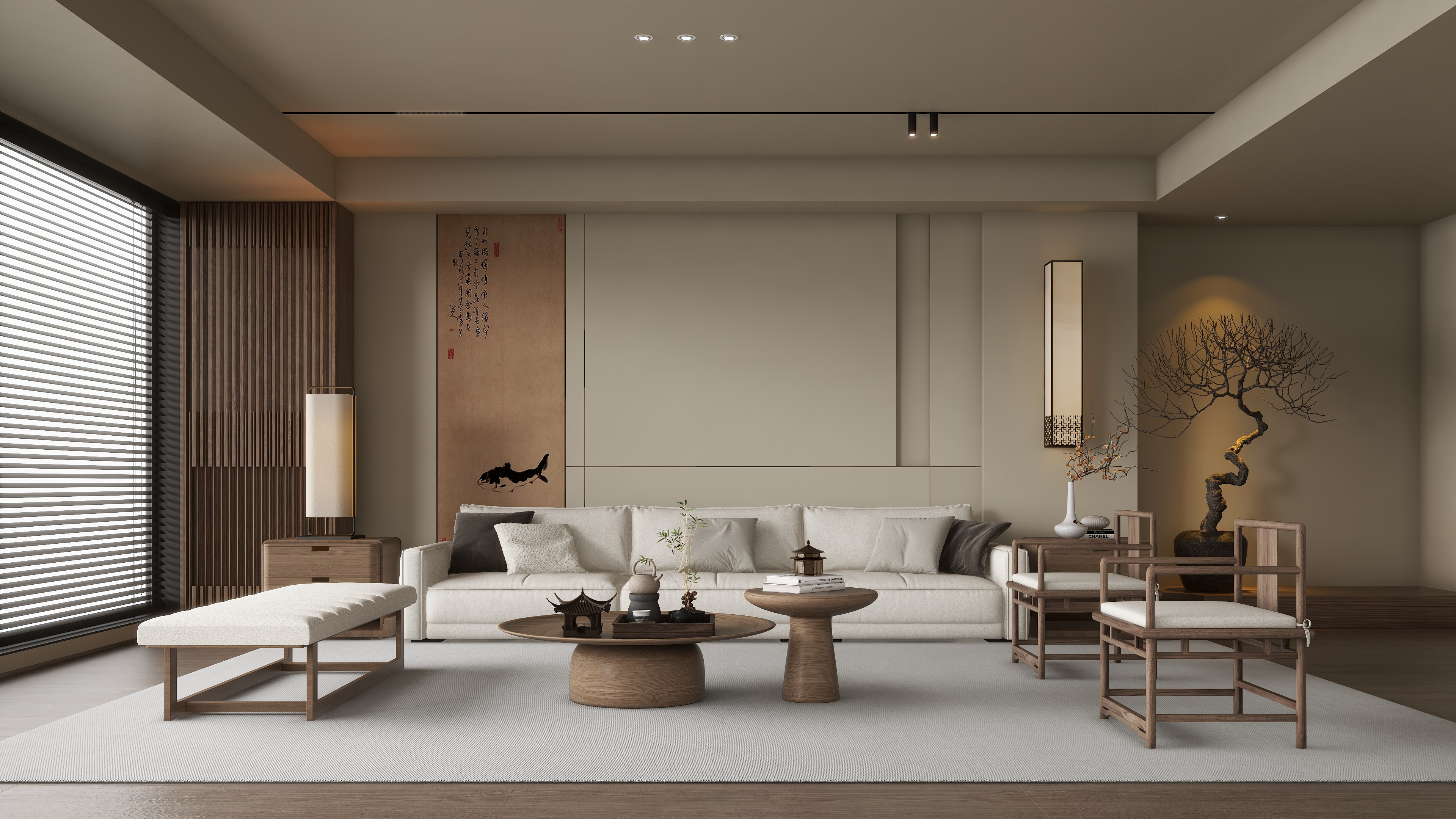 万严设计师-新中式宋式风客厅107174919-装修设计方案