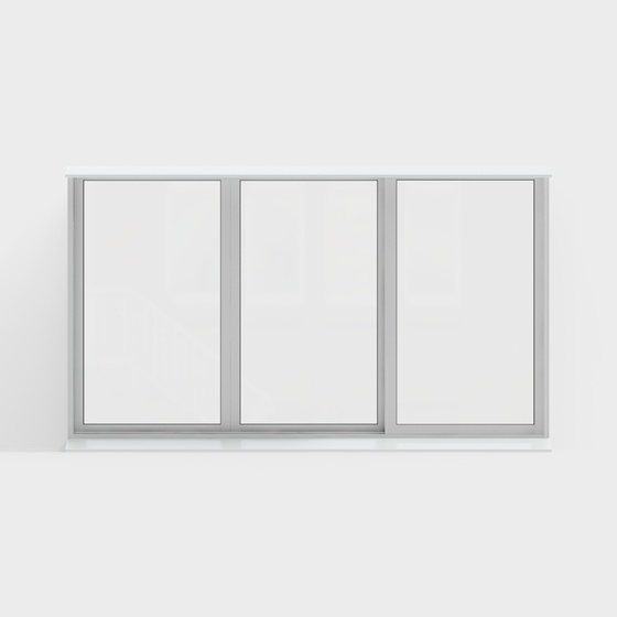 White Modern Sliding Window 3D Model for Contemporary Spaces