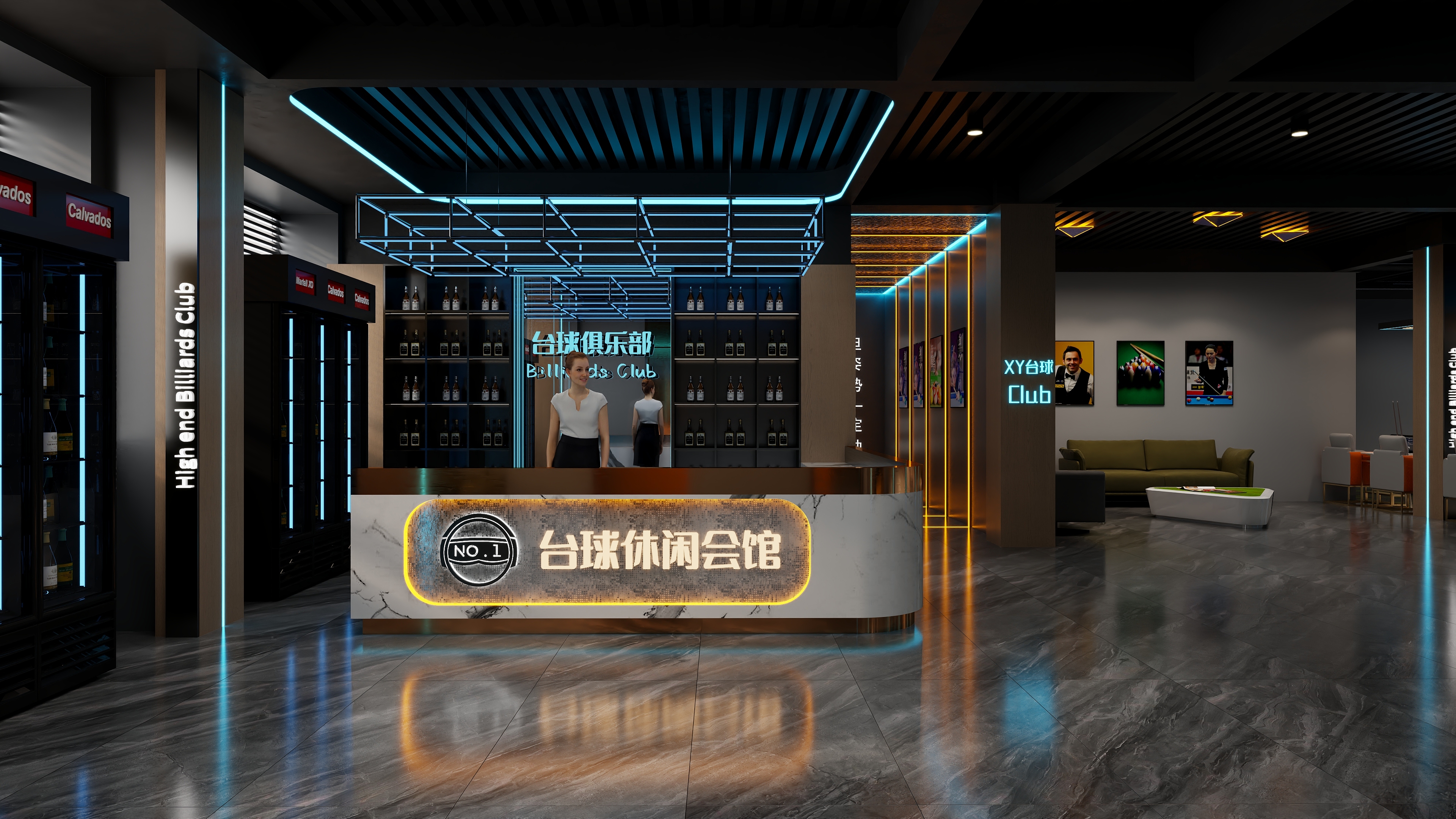 宿迁丨兰天-台球厅-装修设计方案