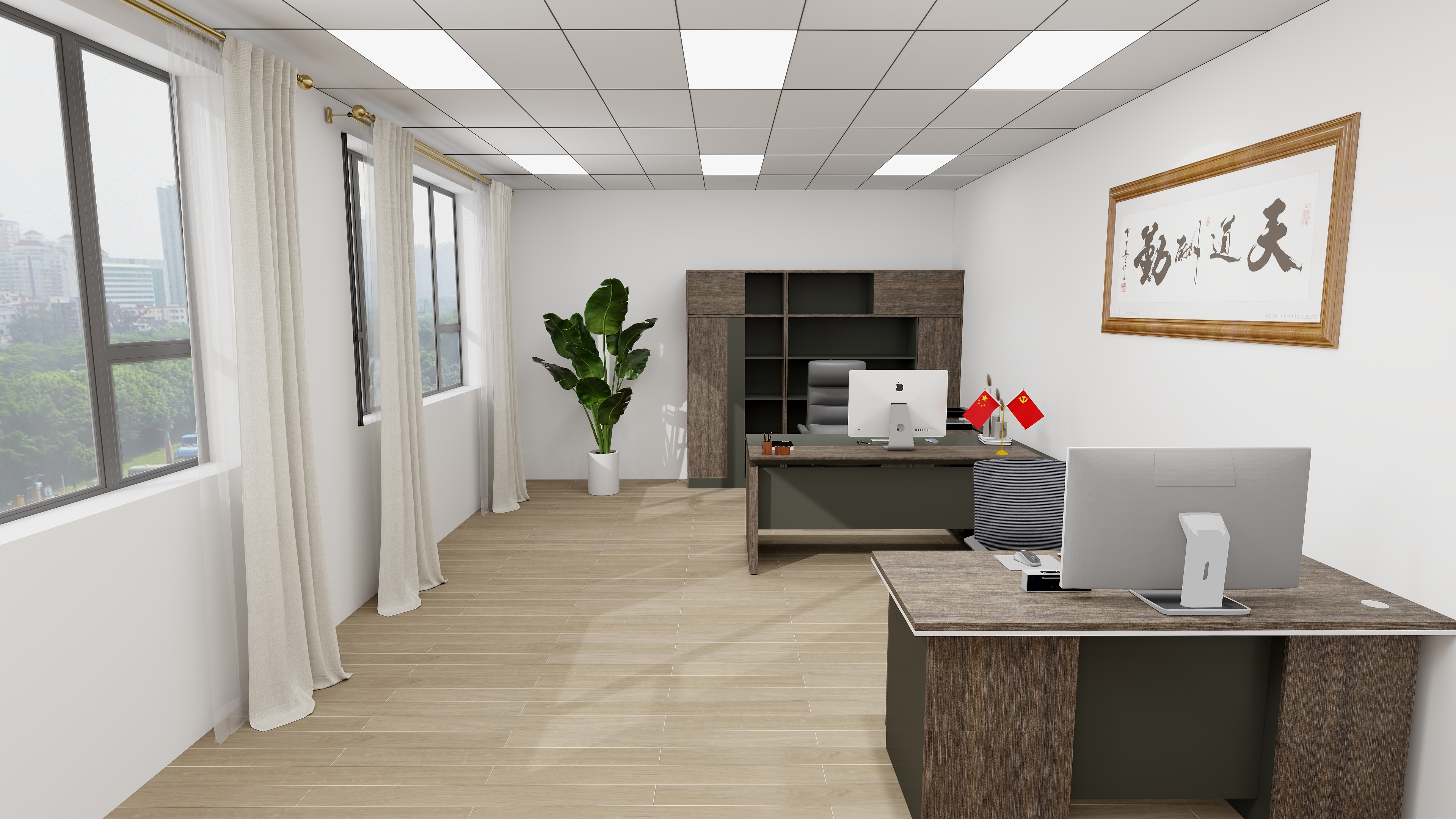 郑林峰150378-主管职员办公室方案装修效果图