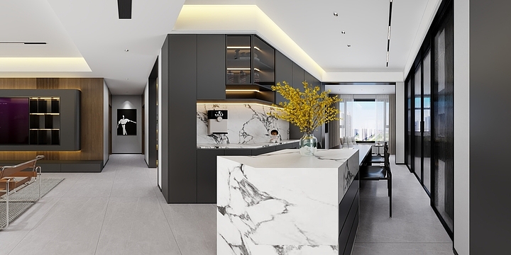 北宸空間設計-140平--简约意式-装修设计方案