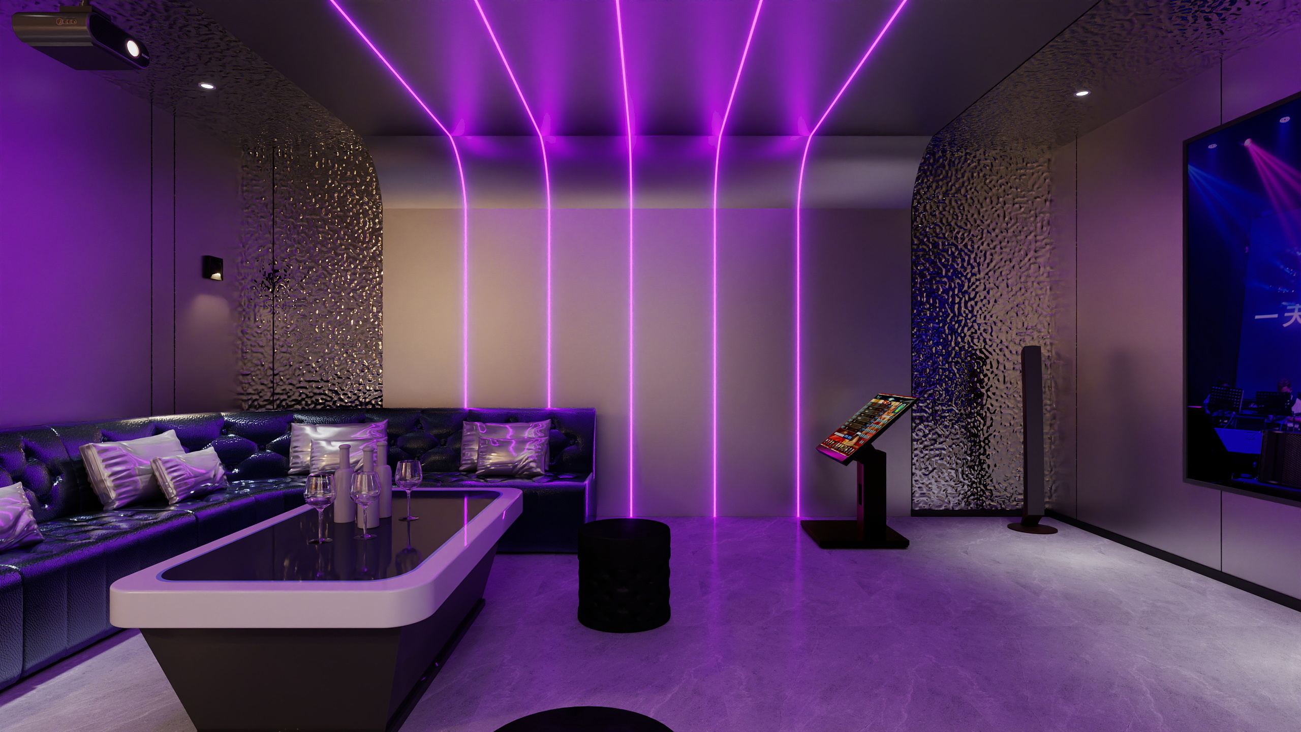 汇佰嘉护墙板工厂-半岛一号别墅ktv影音室-装修设计方案