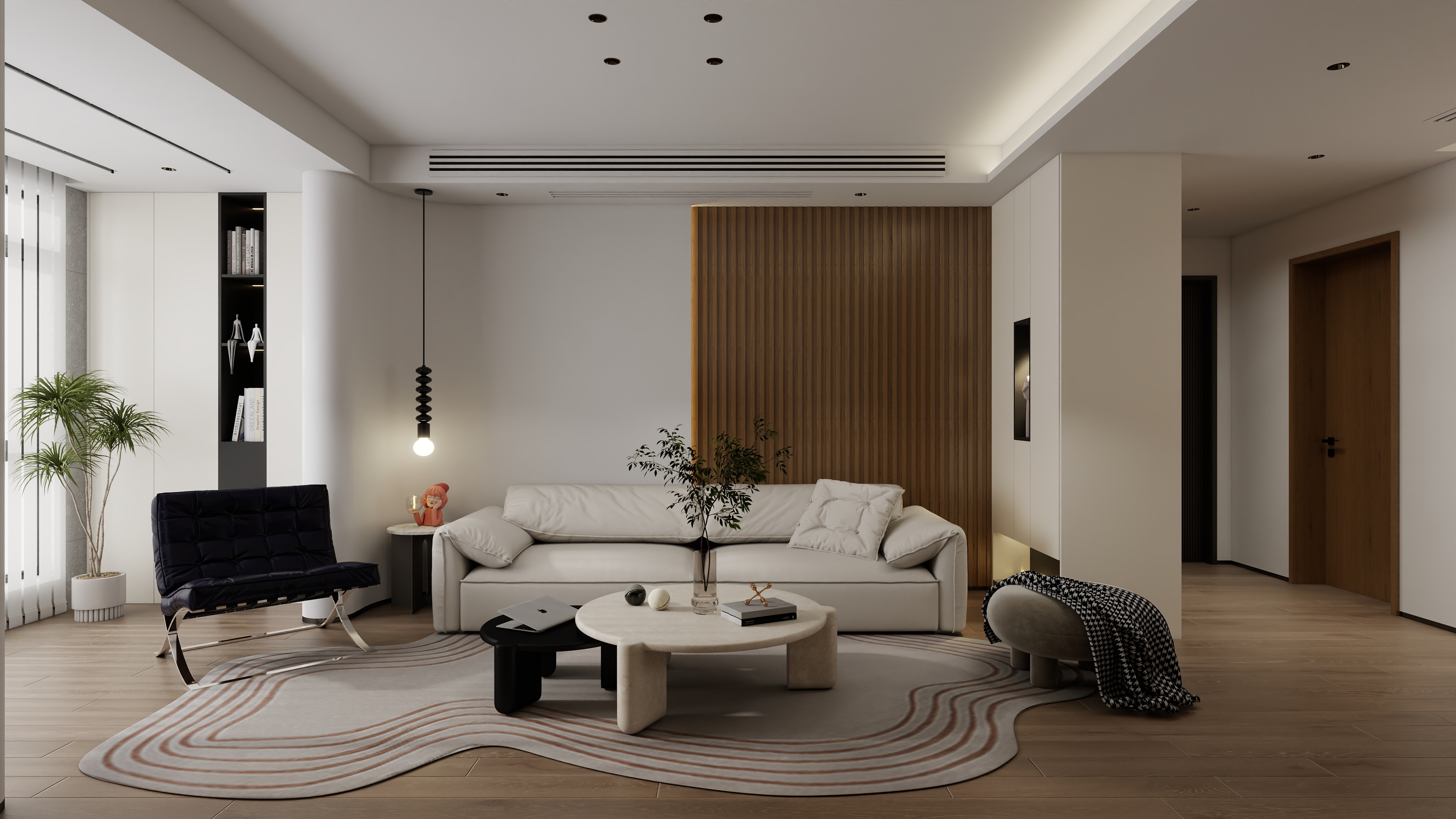 汉爵空间设计-现代原木奶油风-装修设计方案