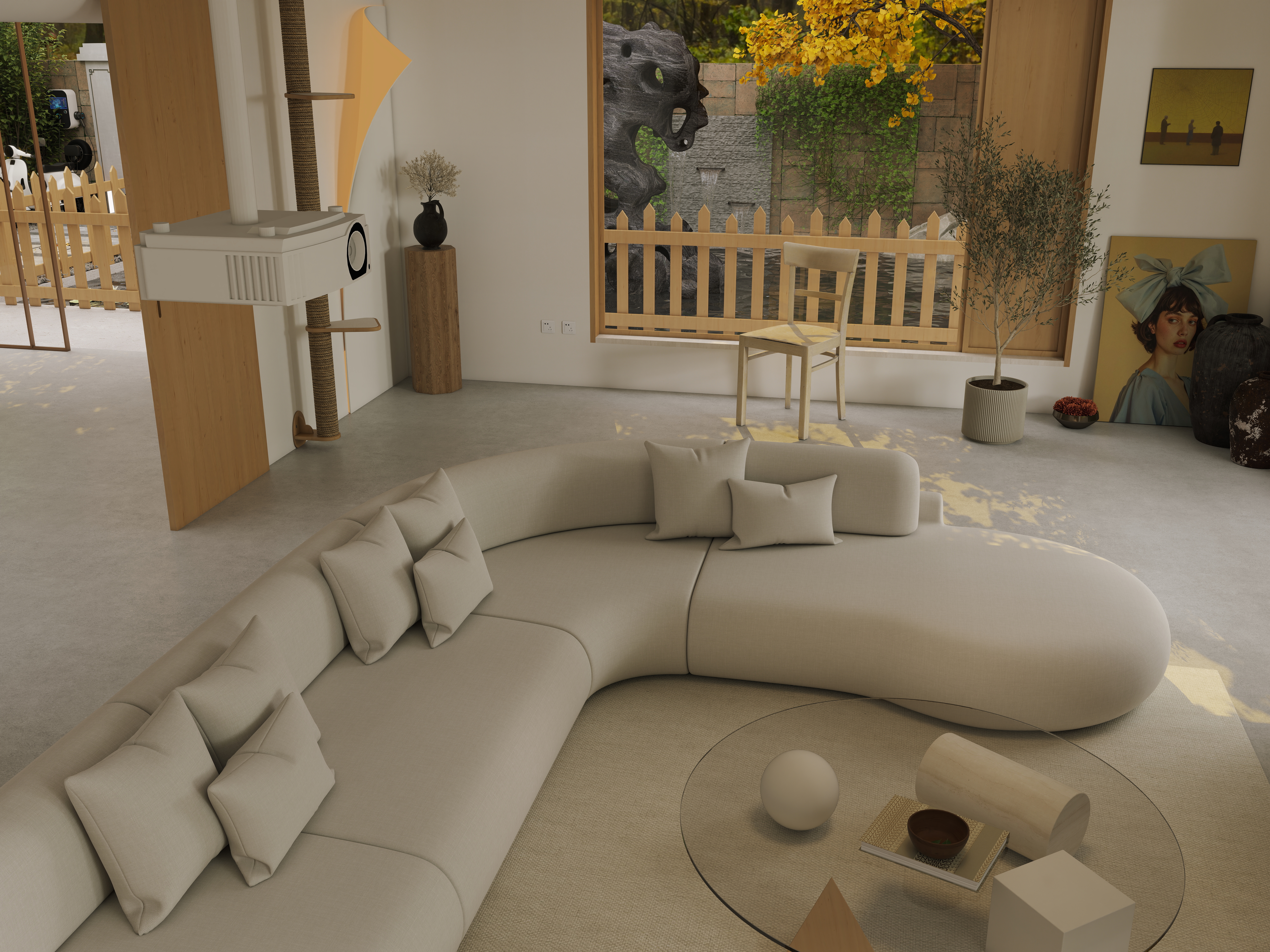 TS33333-福州万科城199㎡2室一层客厅装修效果图第4张