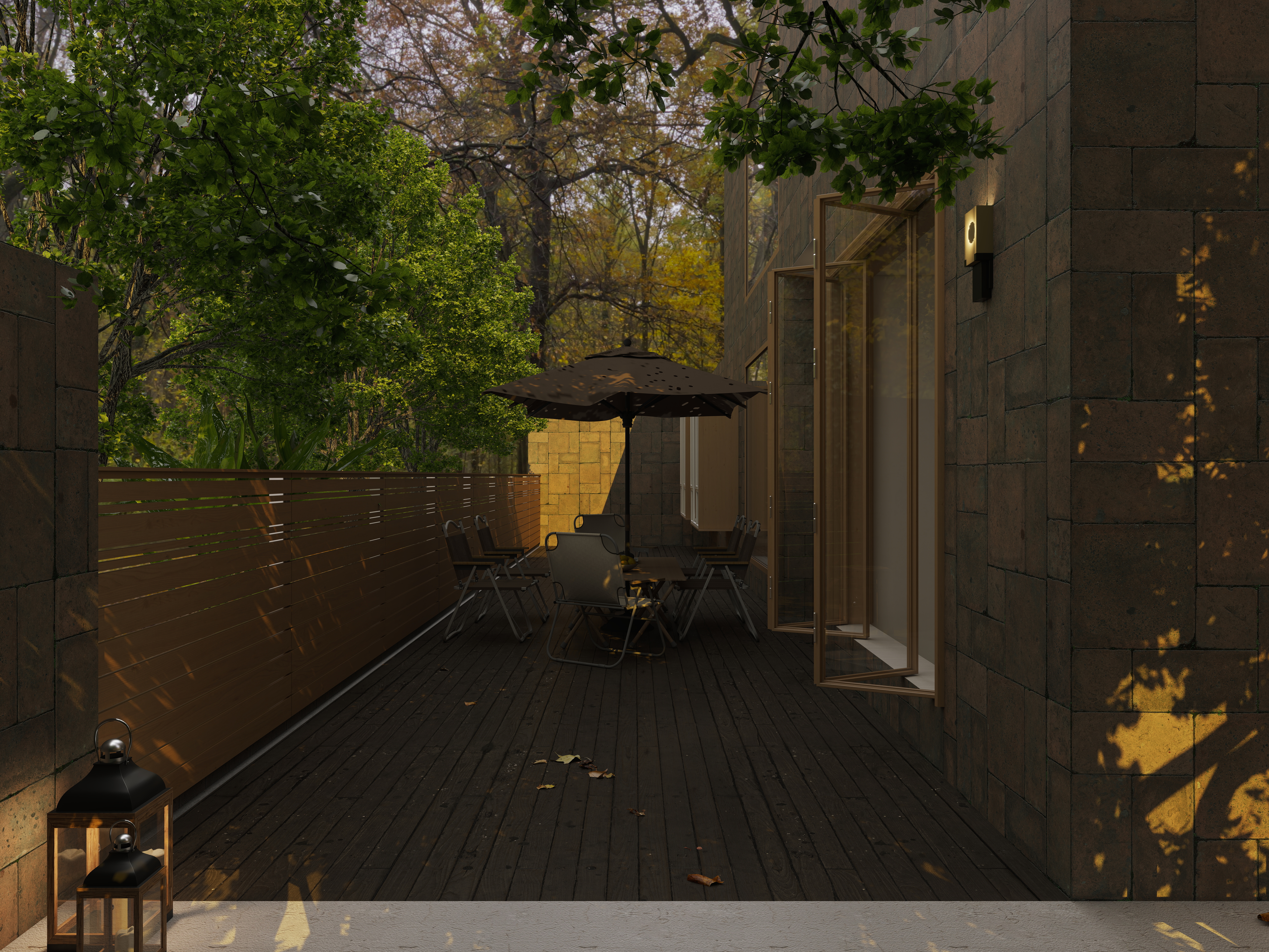 TS33333-福州万科城199㎡2室一层外景装修效果图第3张