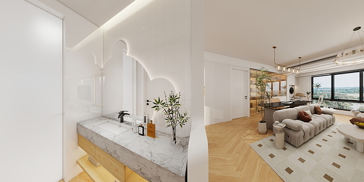 夏虫语冰Sun-泾川府25-1-302-奶油风最终方案-装修设计方案