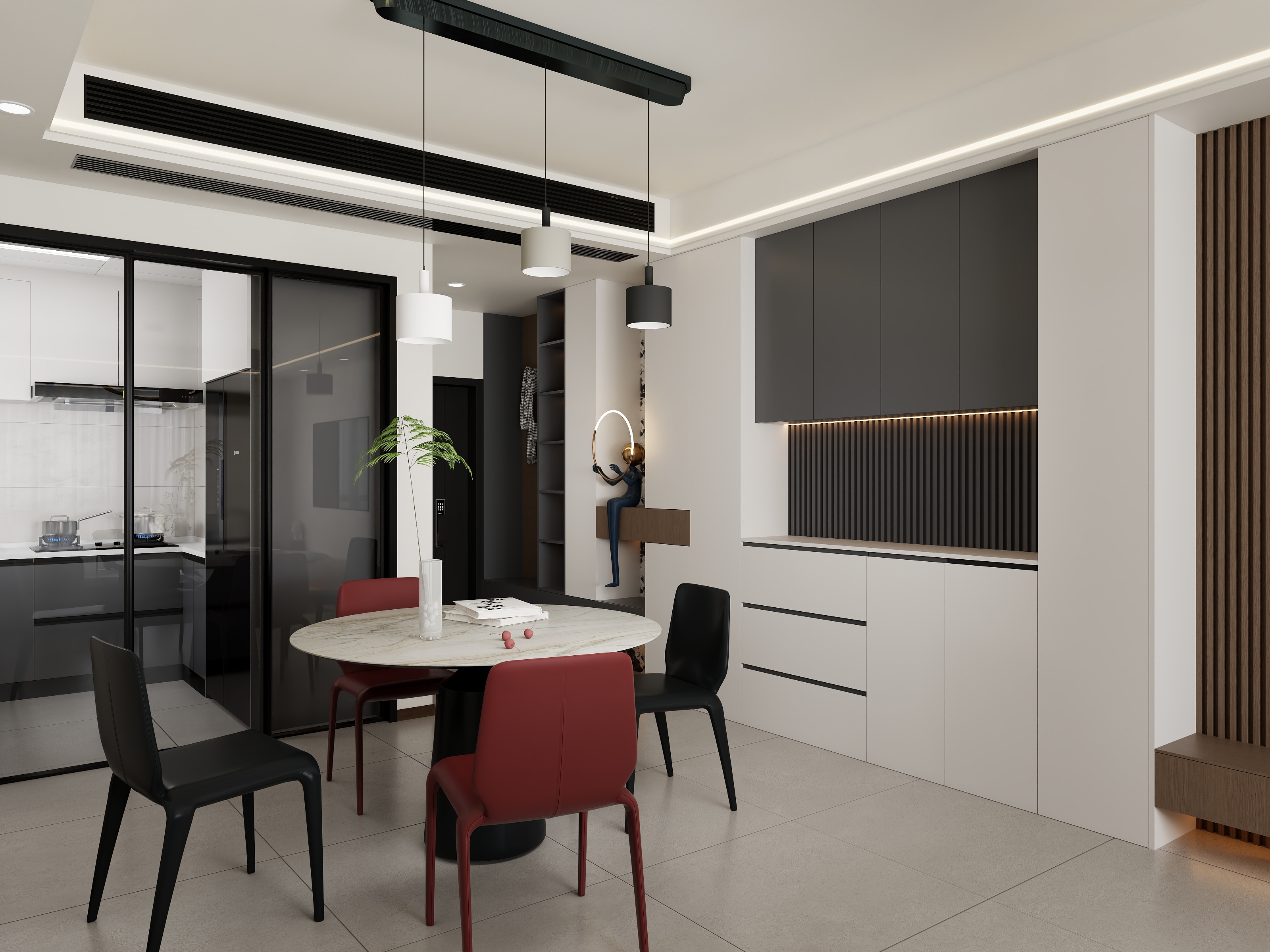 欧派全案设计师-陶工-万达现代简约125平-装修设计方案