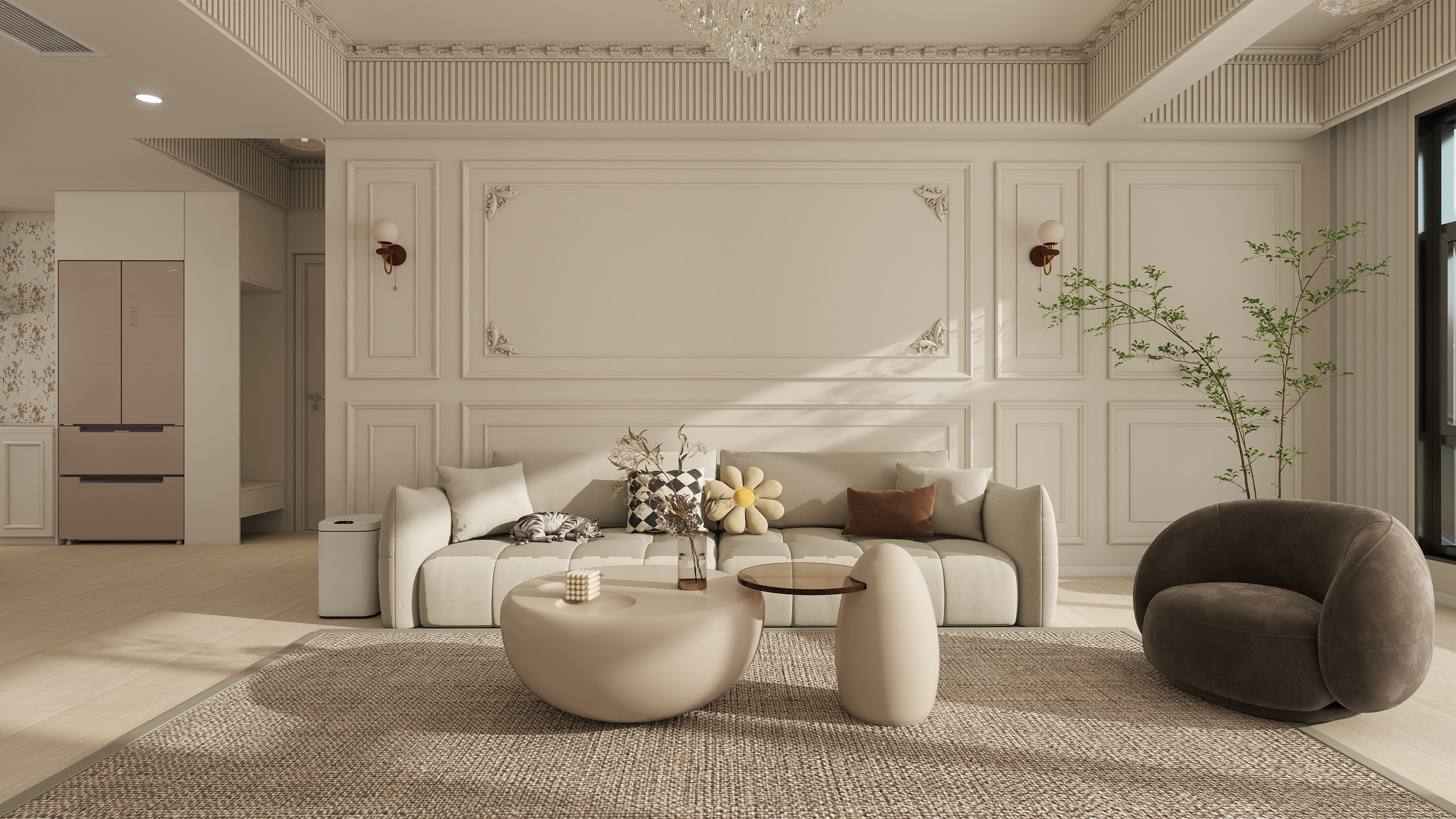 ZnCeZ-奶油136㎡1室-装修设计方案