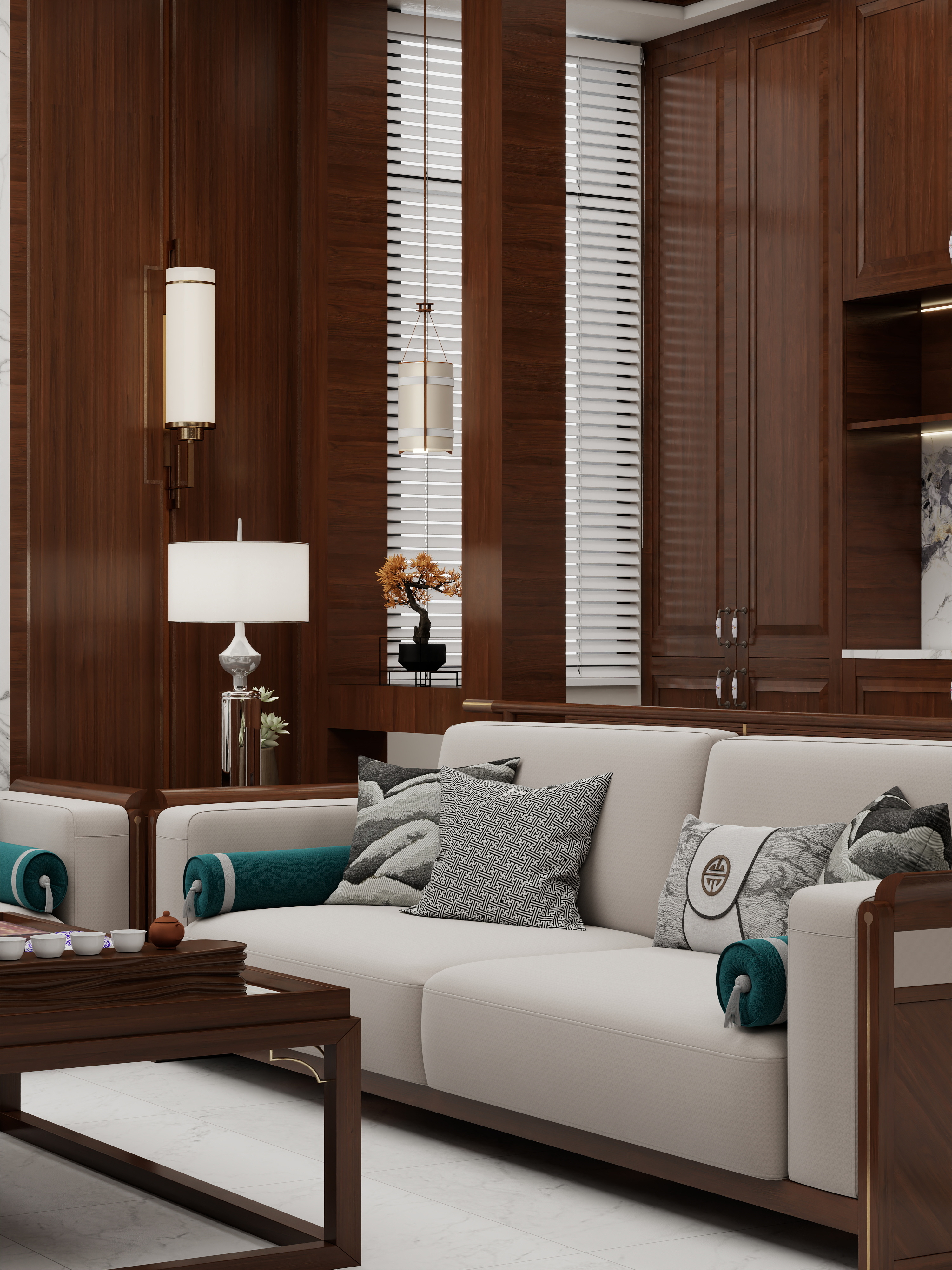 壹诺设计工作室-新中式装修效果图