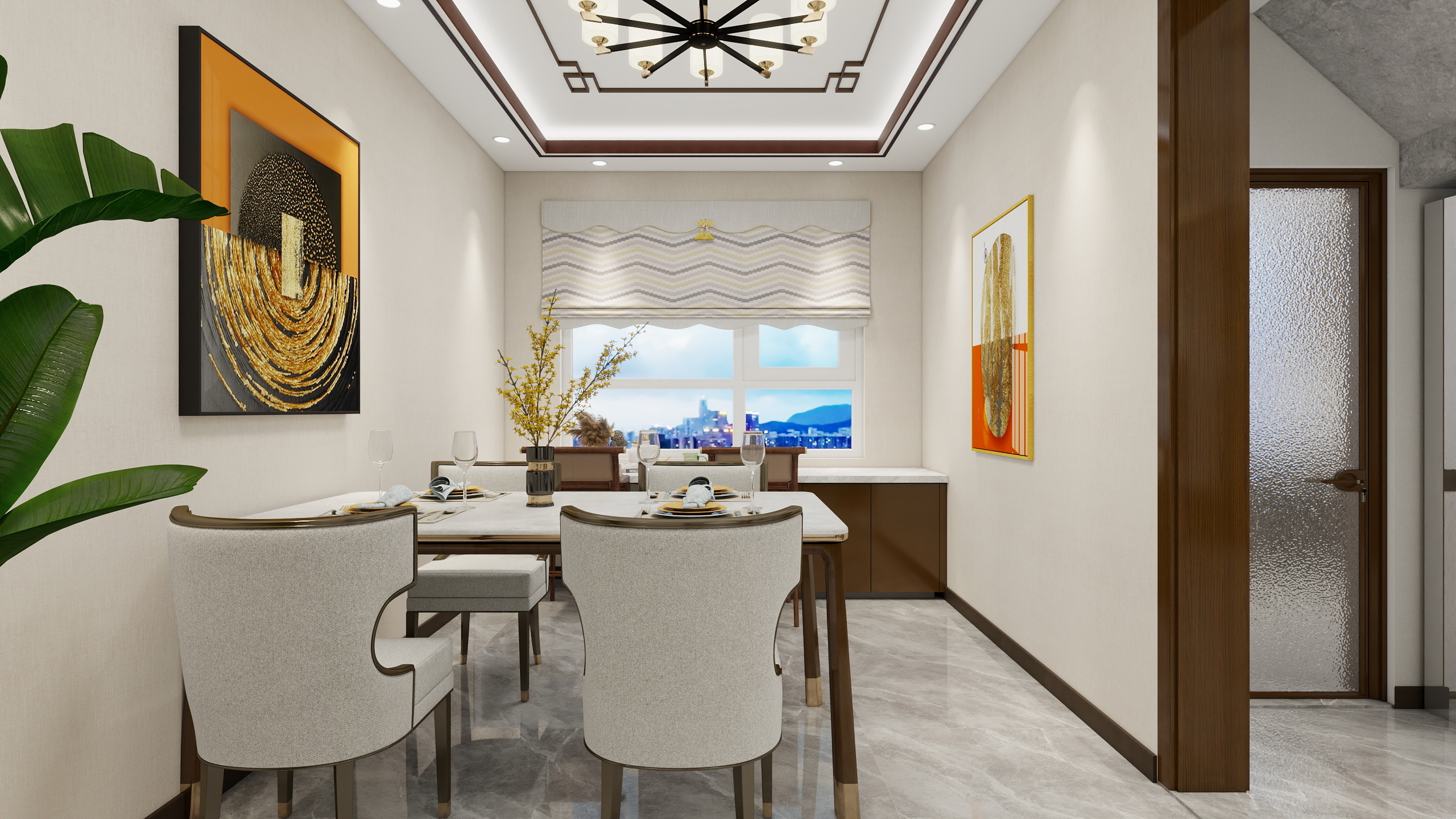 王敏-新中式108㎡2室装修效果图