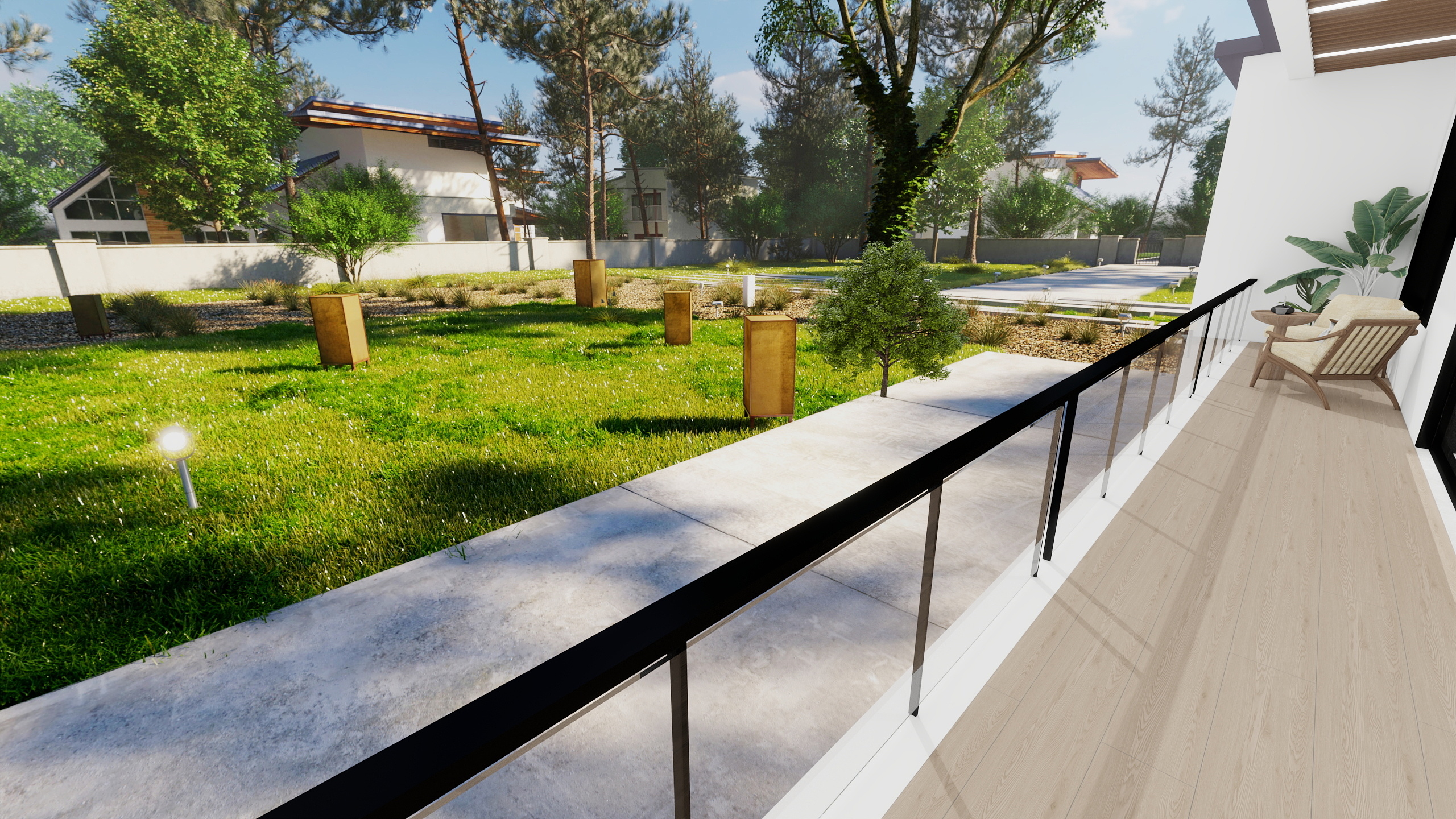 马佳奇-380平别墅现代极简风——《浮光跃金》装修效果图