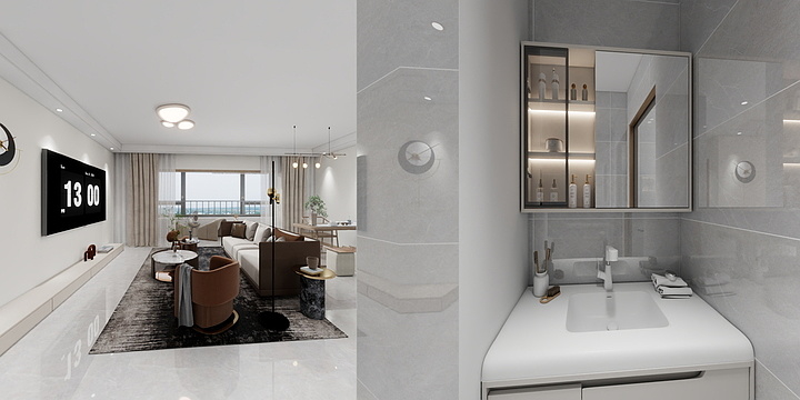 家装设计师GH-惠风天成6-2-602效果图仅供参考-装修设计方案