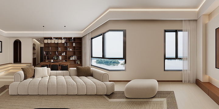 全屋整装效果-客餐厅-装修设计方案