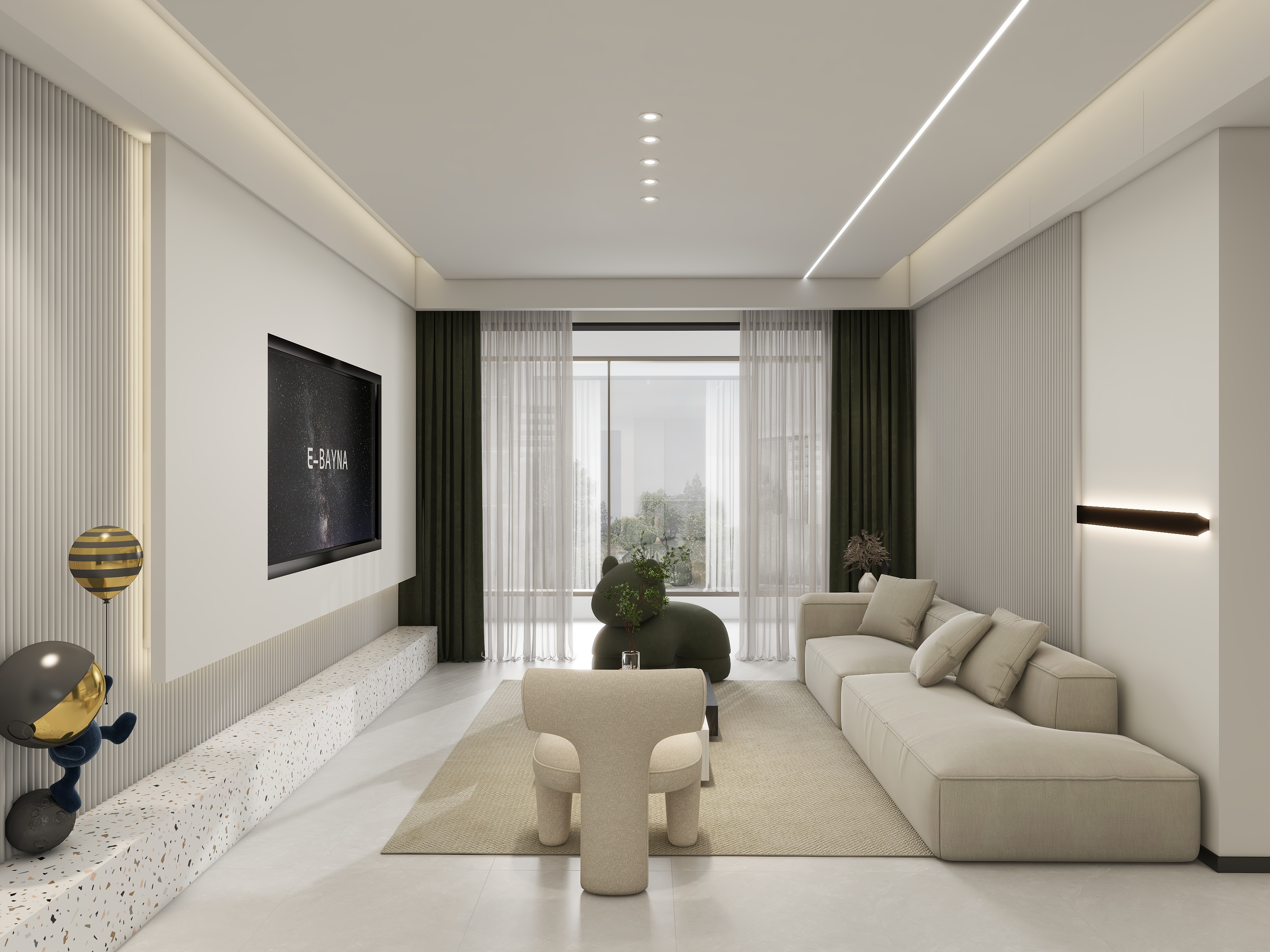 青云之间-大地留香园现代简约108㎡3室-装修设计方案