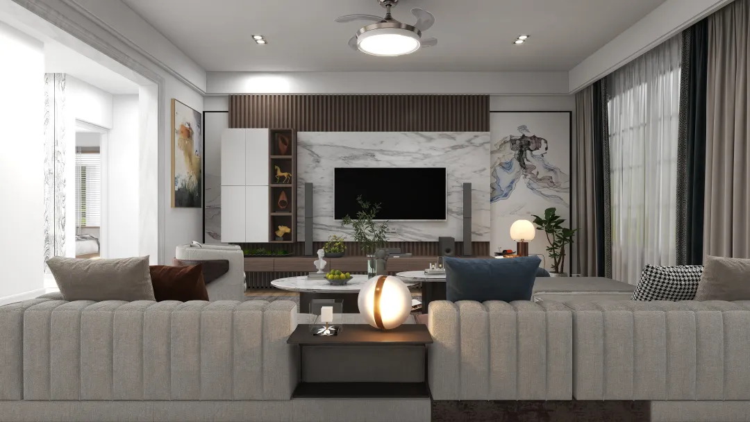 katpal33的装修设计方案:living room and dining for a 3 bedroom house 