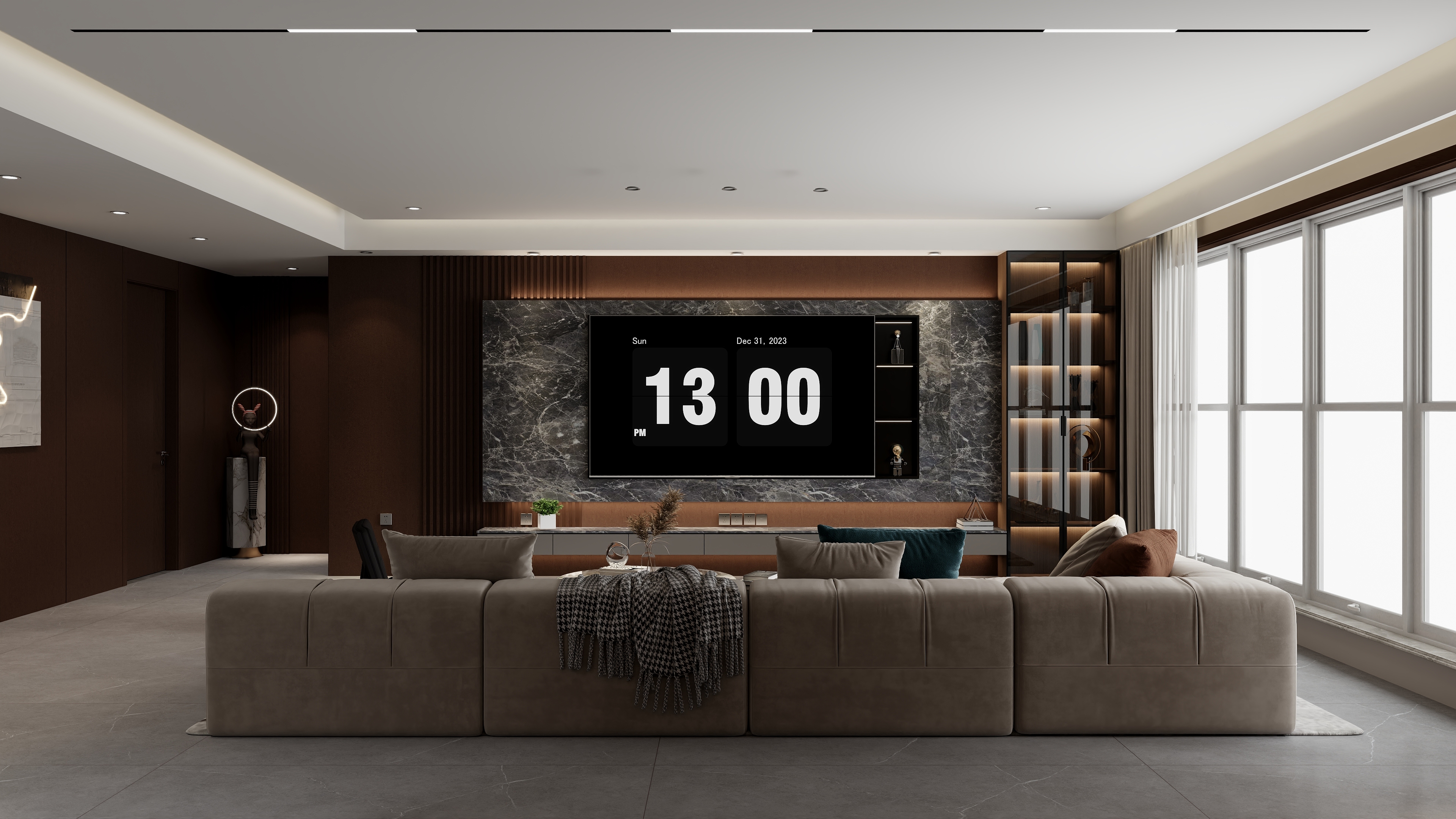 兰州居然之家银滩店-兰州豪布斯卡翰园188平意式极简风格-装修设计方案