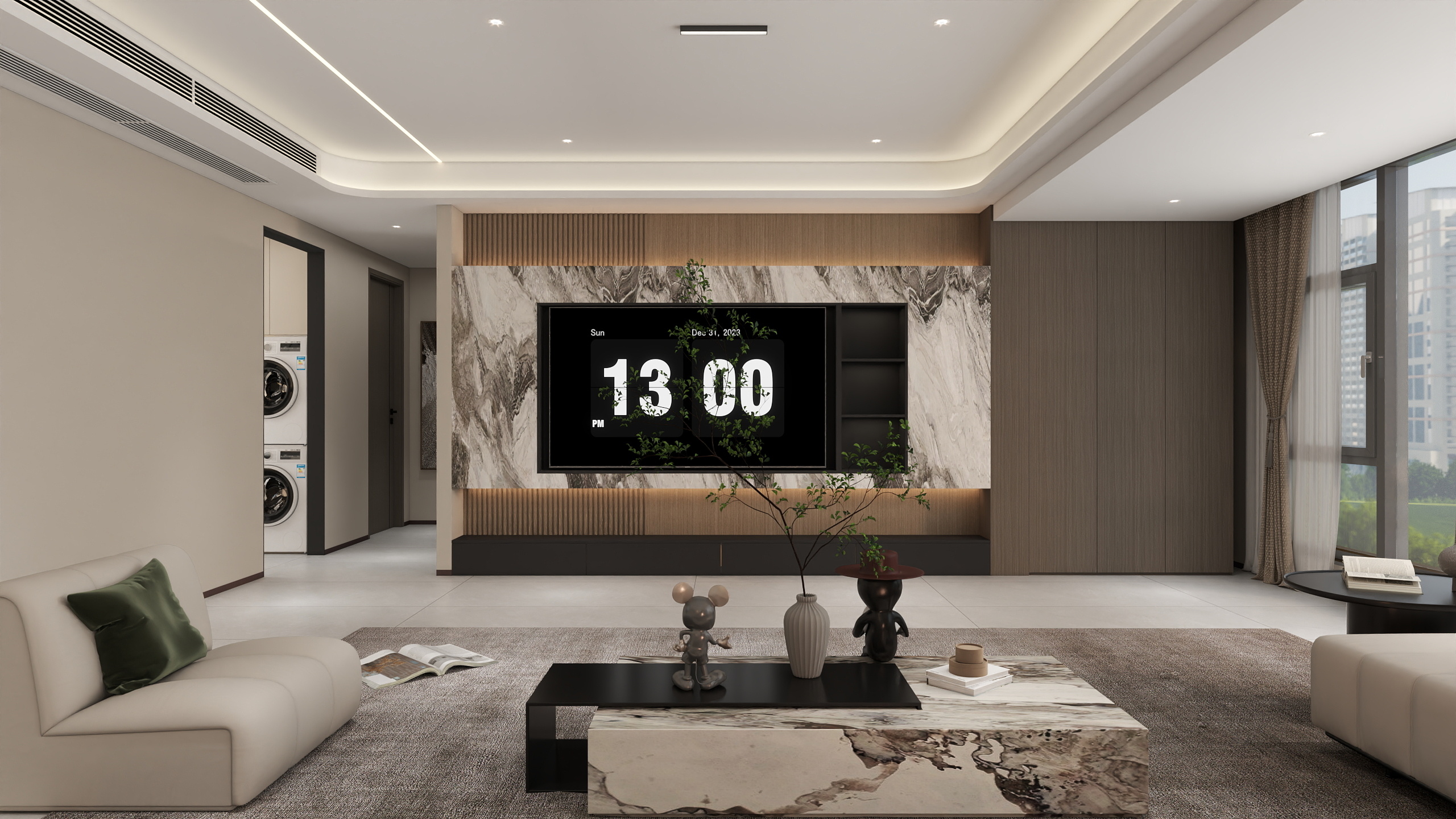 李青越-348方现代风格六居室装修效果图