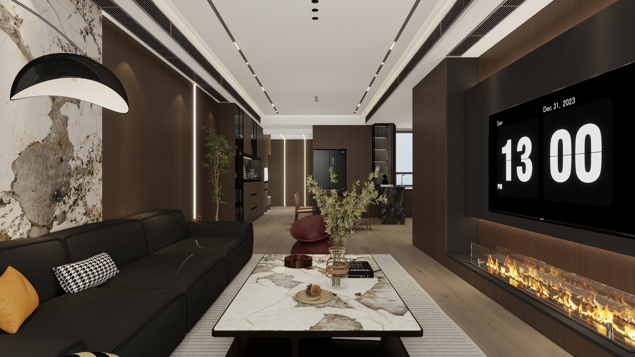 李青越-129方现代四居室装修效果图