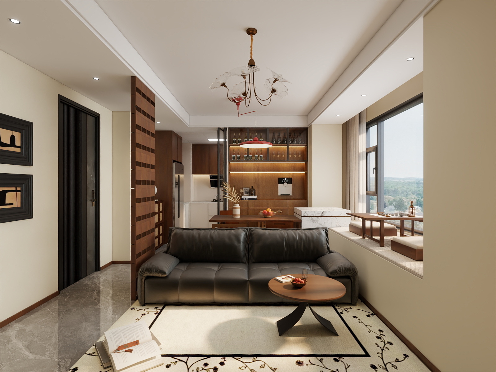 吴爽-88㎡中古风格设计装修效果图