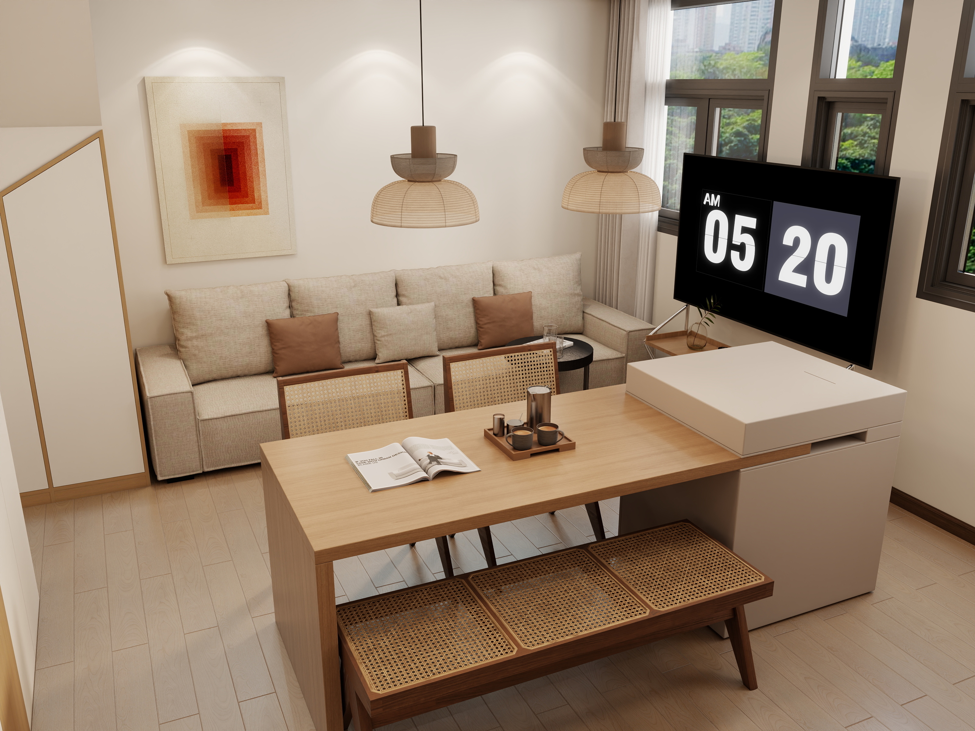 玟佰-日式原木风37㎡两层-装修设计方案