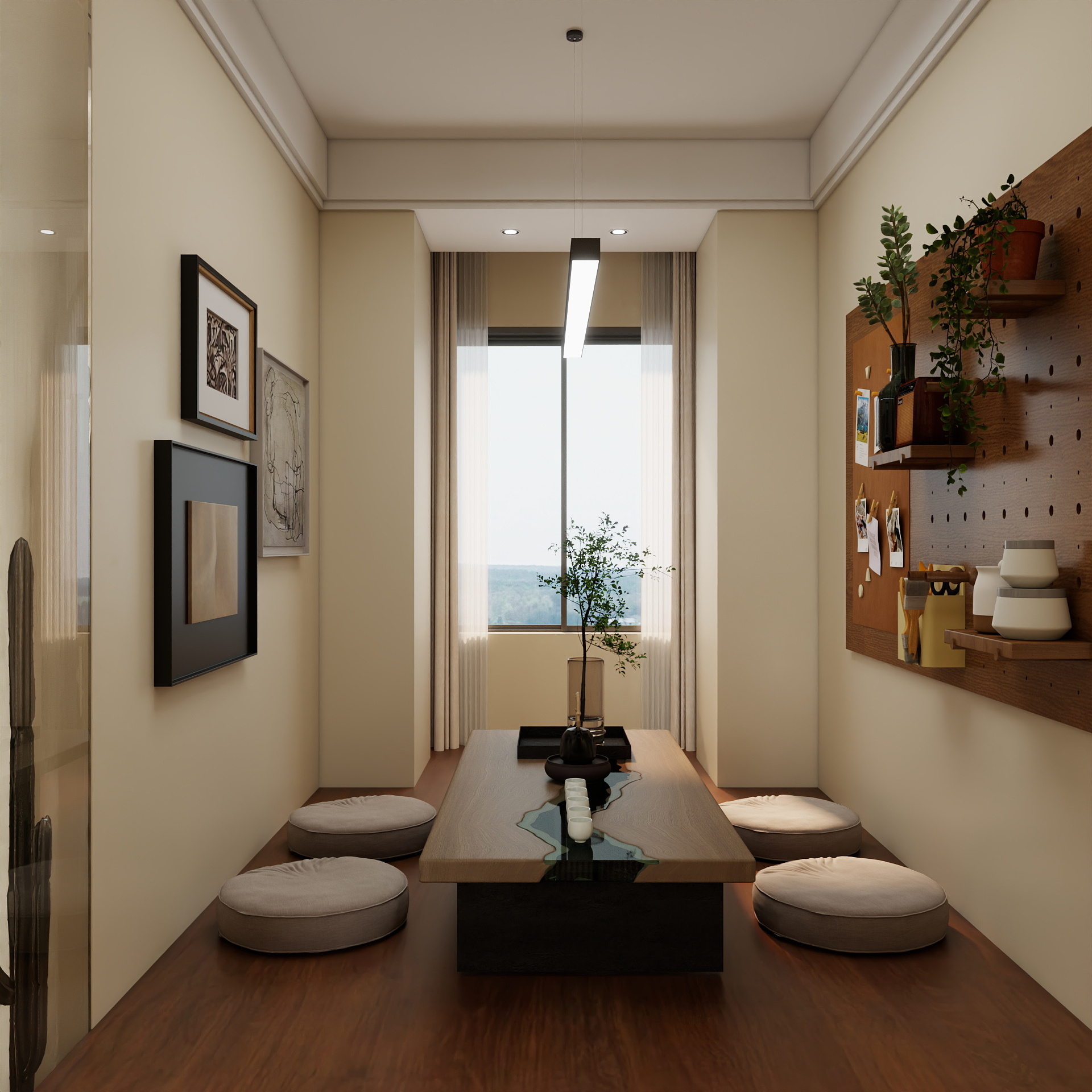 吴爽-88㎡中古风格设计装修效果图