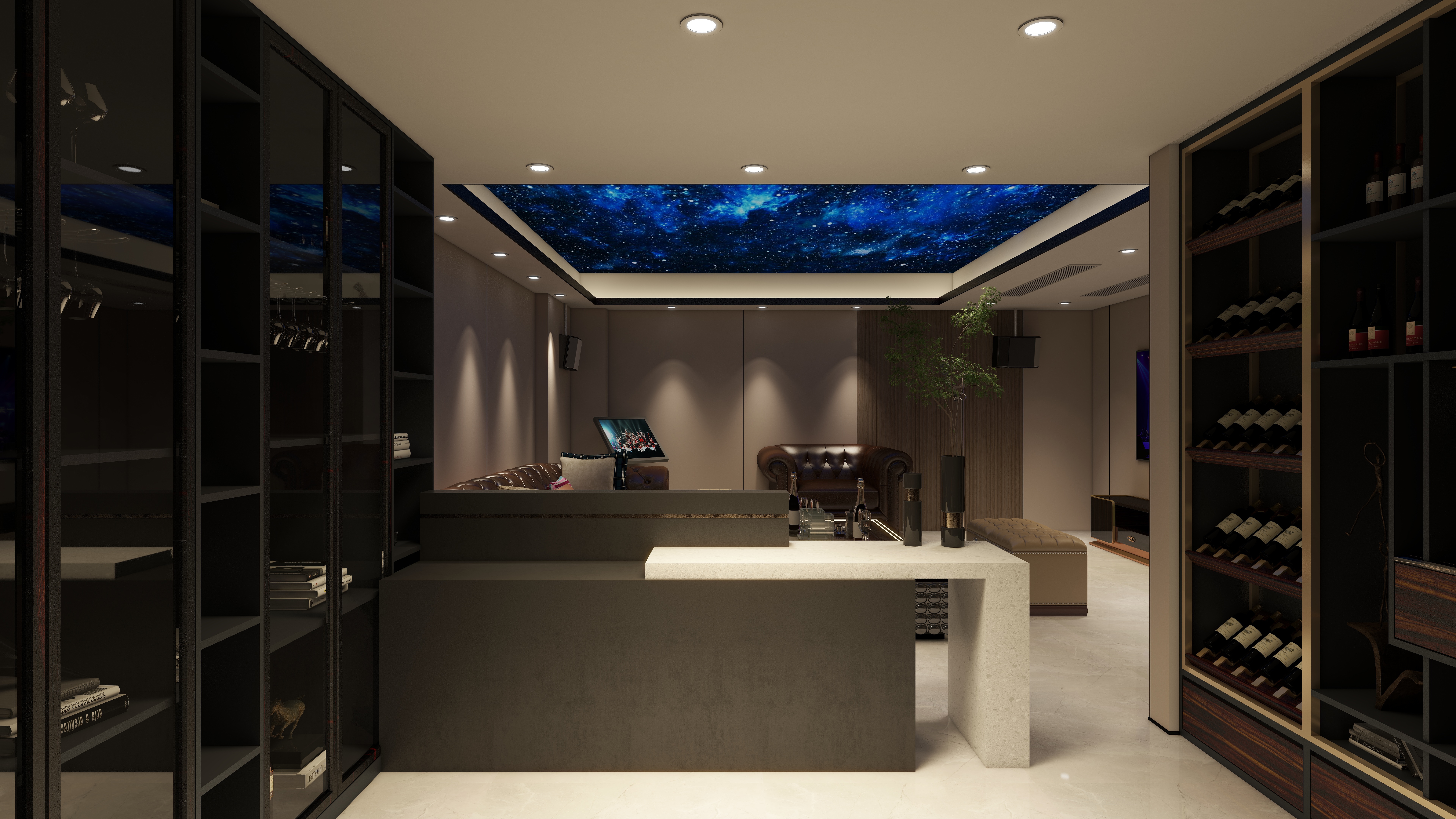 汇佰嘉护墙板工厂-刘总惠州金山湖联排别墅地下第一层ktv装修效果图第2张