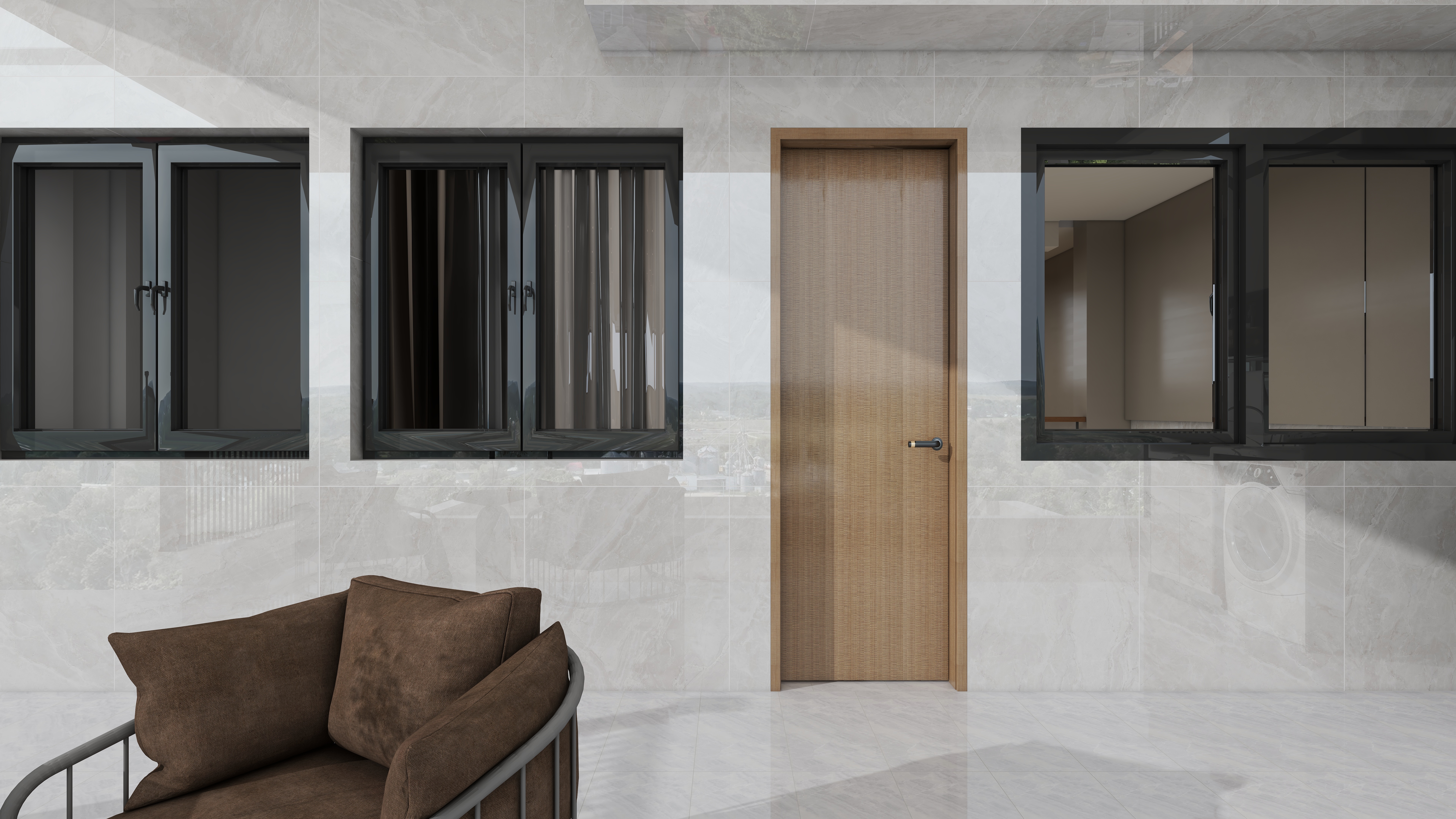 汇佰嘉护墙板工厂-刘总惠州金山湖联排别墅一层顶楼露台装修效果图第1张