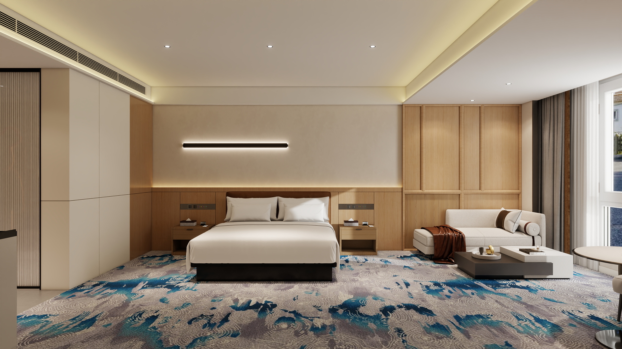 哈密*室内*设计-大床房-原木-装修设计方案