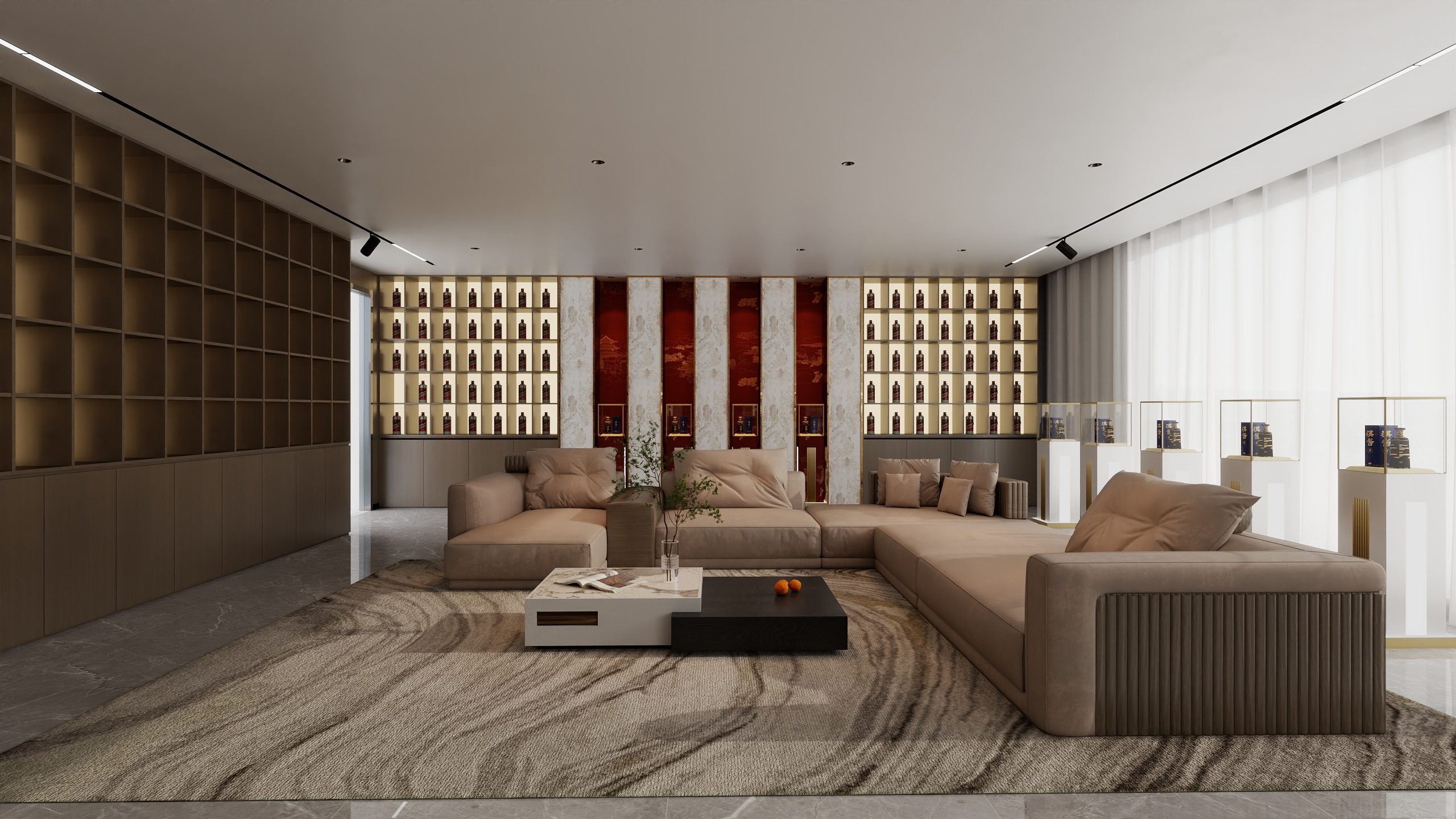 徐州红蜻蜓装饰设计有限公司-白酒展厅-装修设计方案