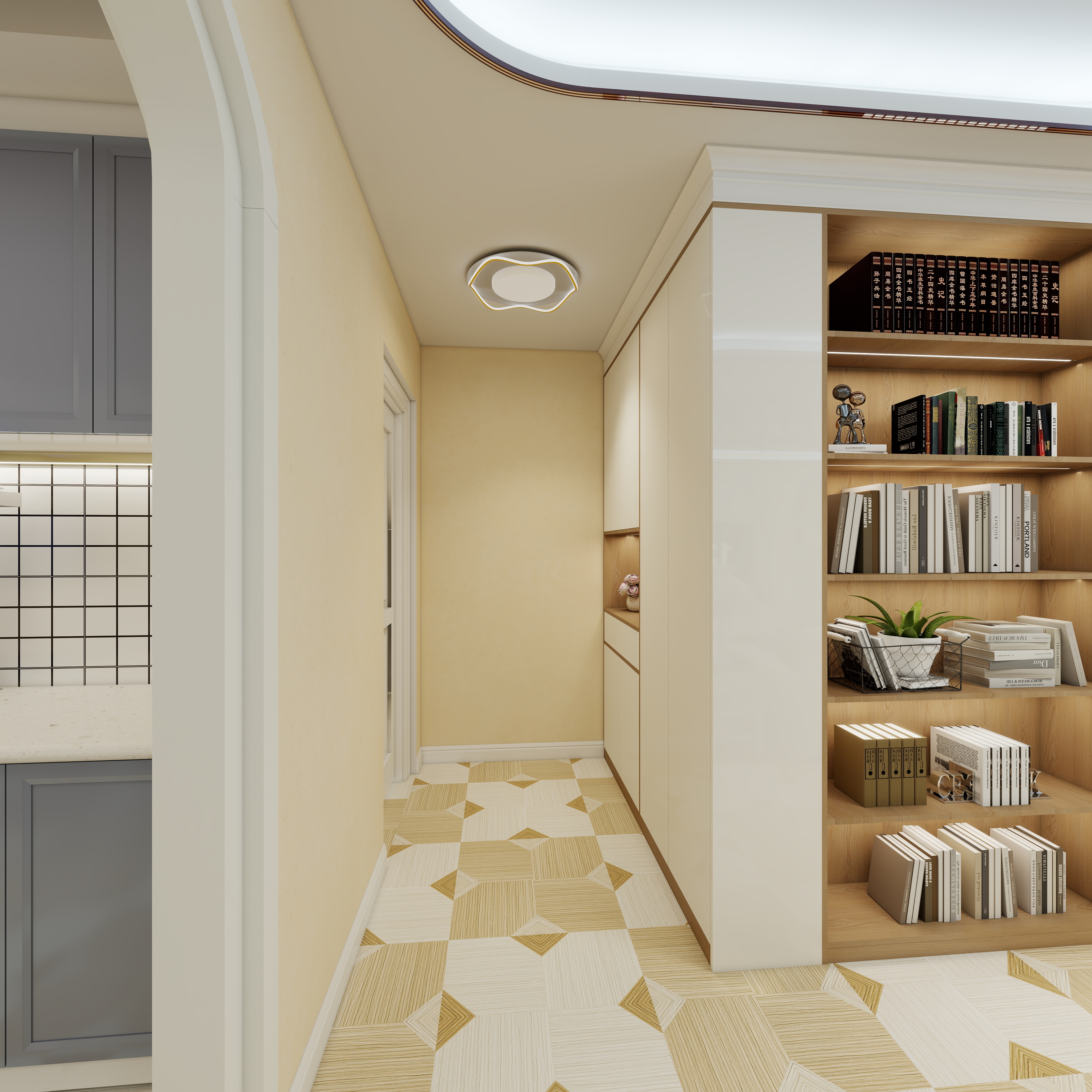 不出新手村的匠人-绿地之窗106㎡3室一层客餐厅装修效果图第5张