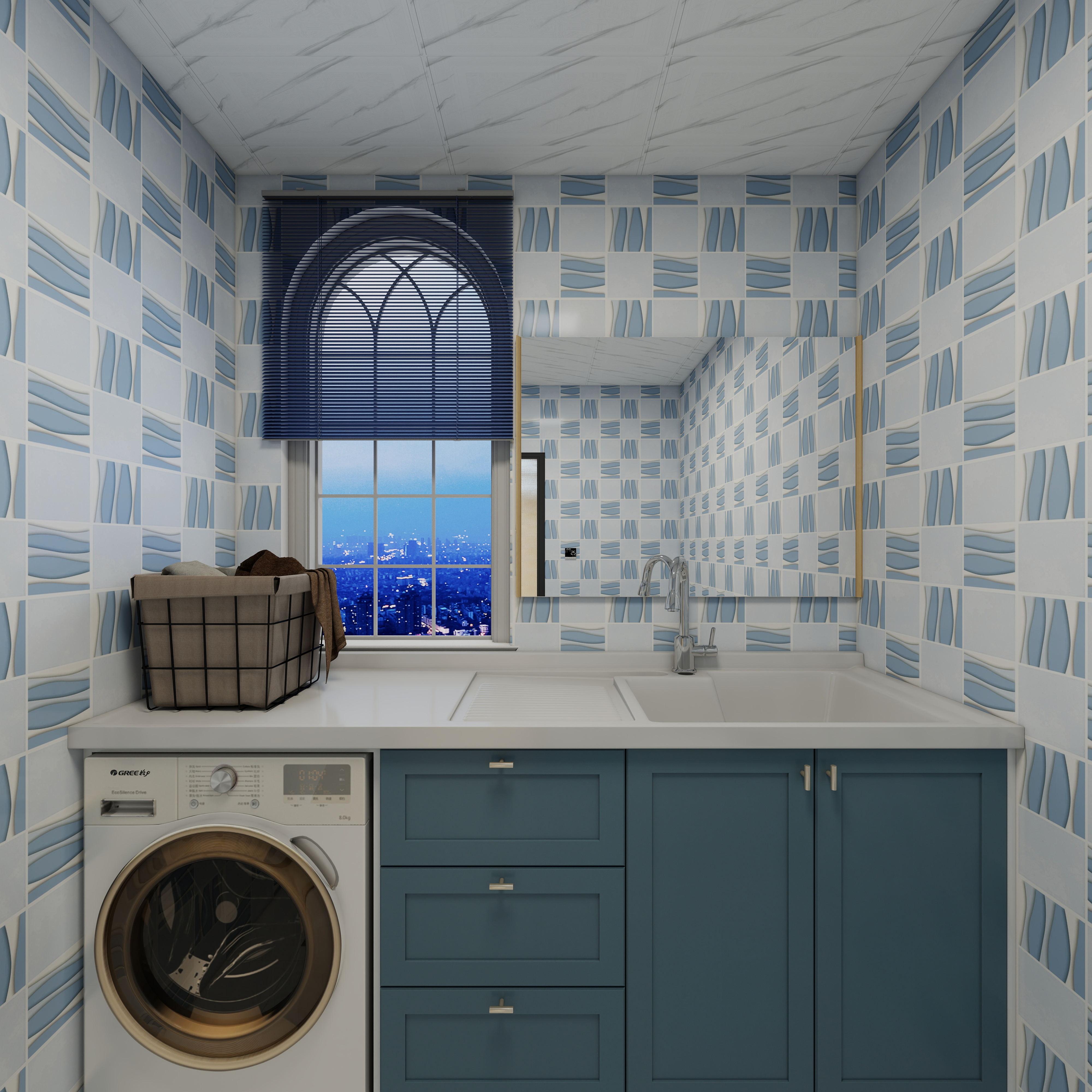 不出新手村的匠人-绿地之窗106㎡3室一层卫生间装修效果图第5张