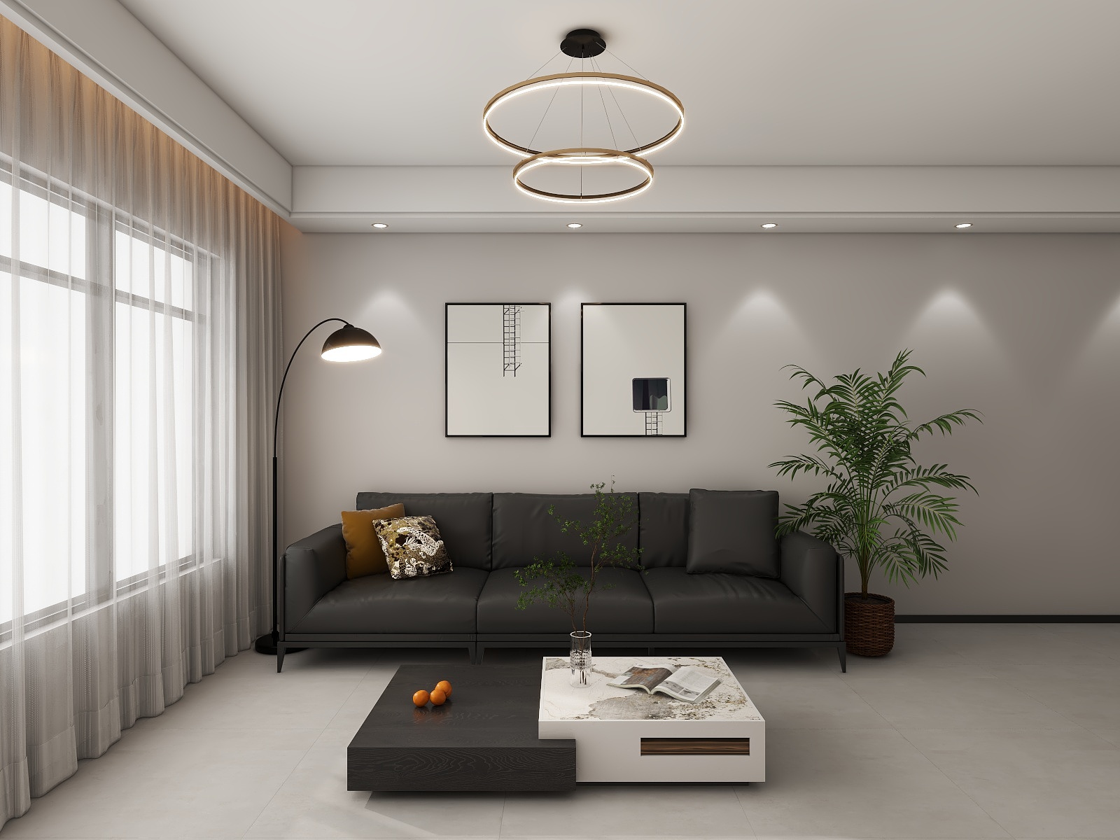 湛智华-现代简约96平3房 玖月台装修效果图