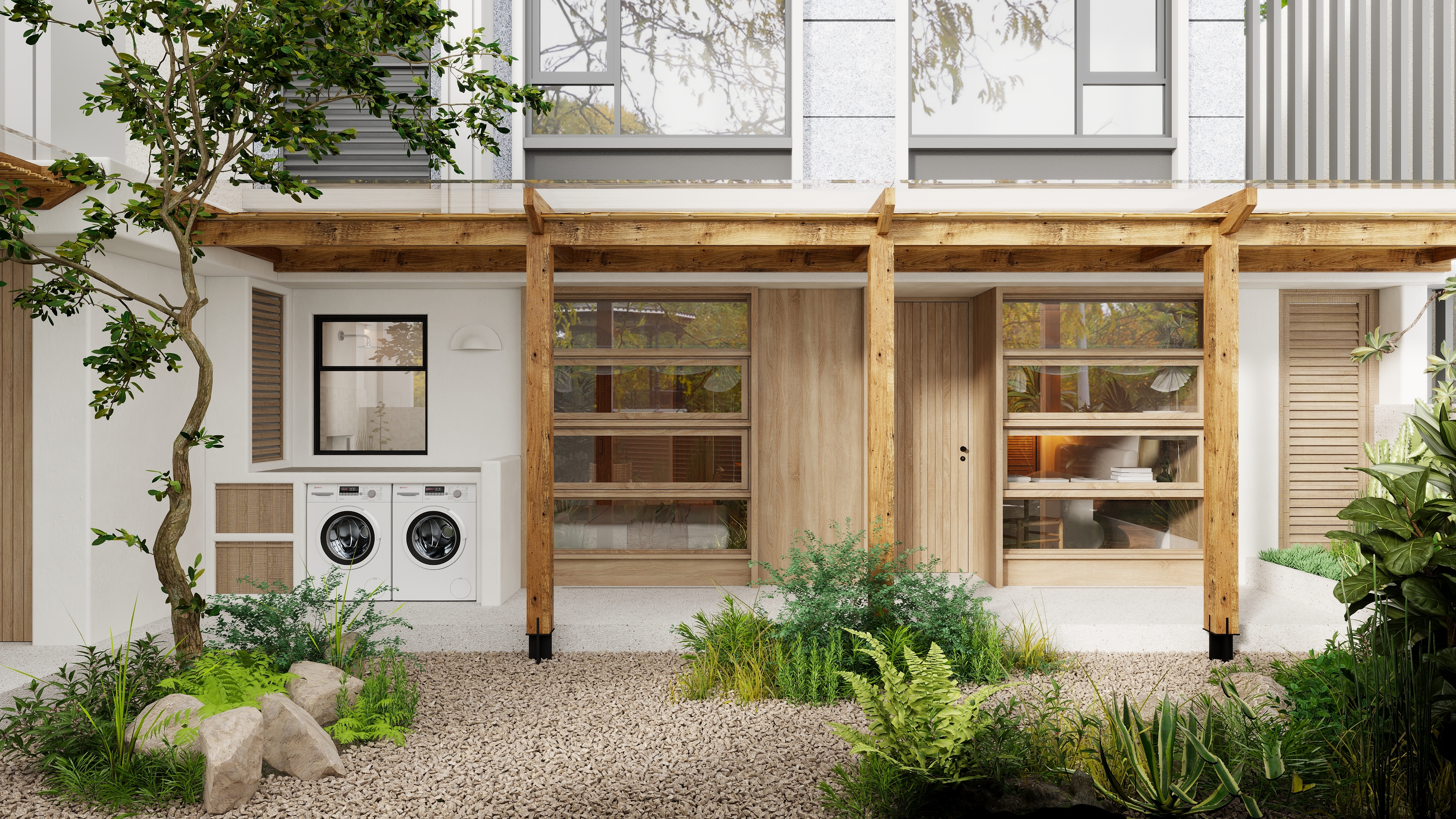 熬暖酱-重庆龙湖学樘府南法自然主义私宅一层后花园装修效果图第5张