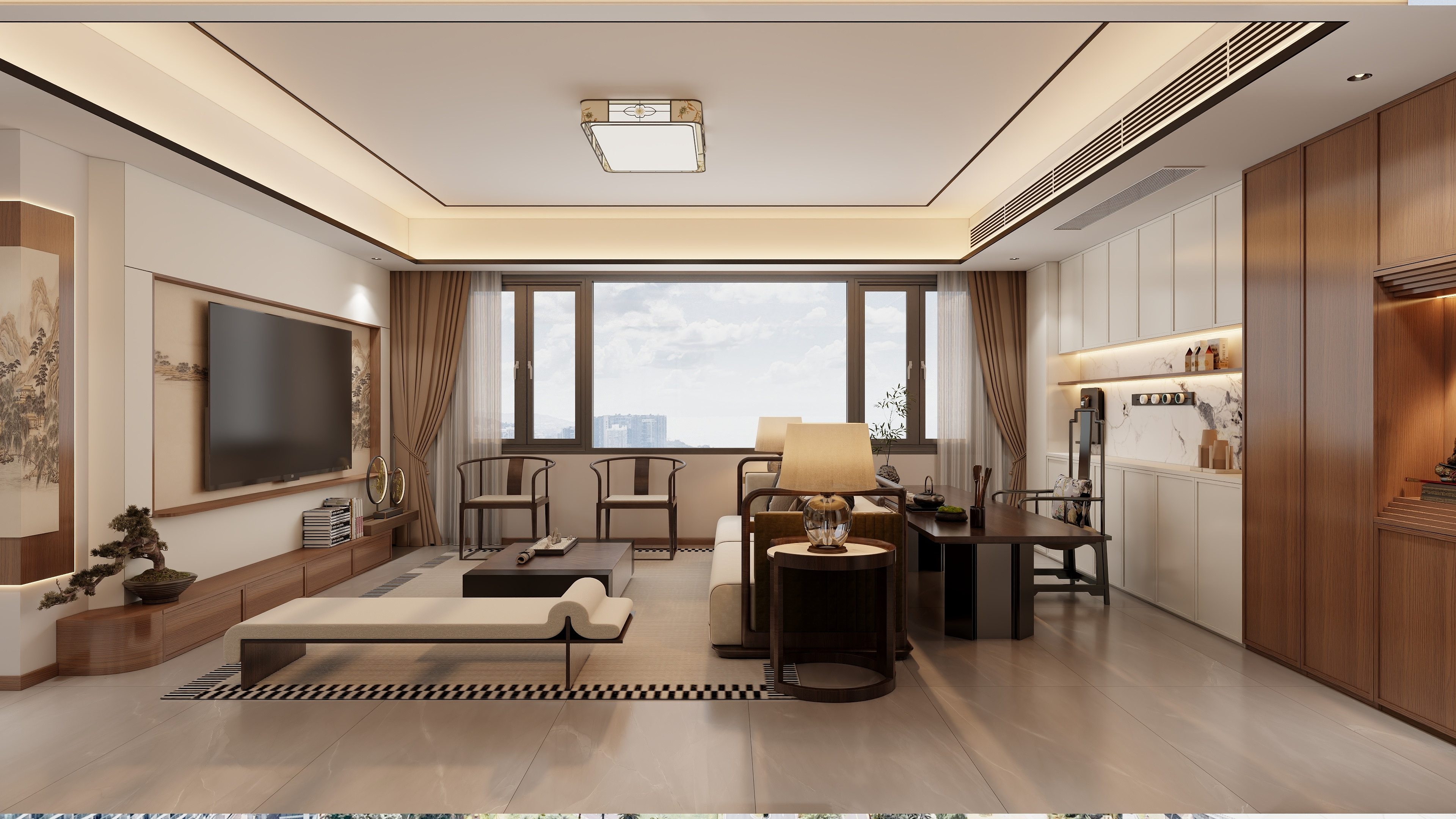 挽苏-- 华人装饰+153㎡+新中式-装修设计方案