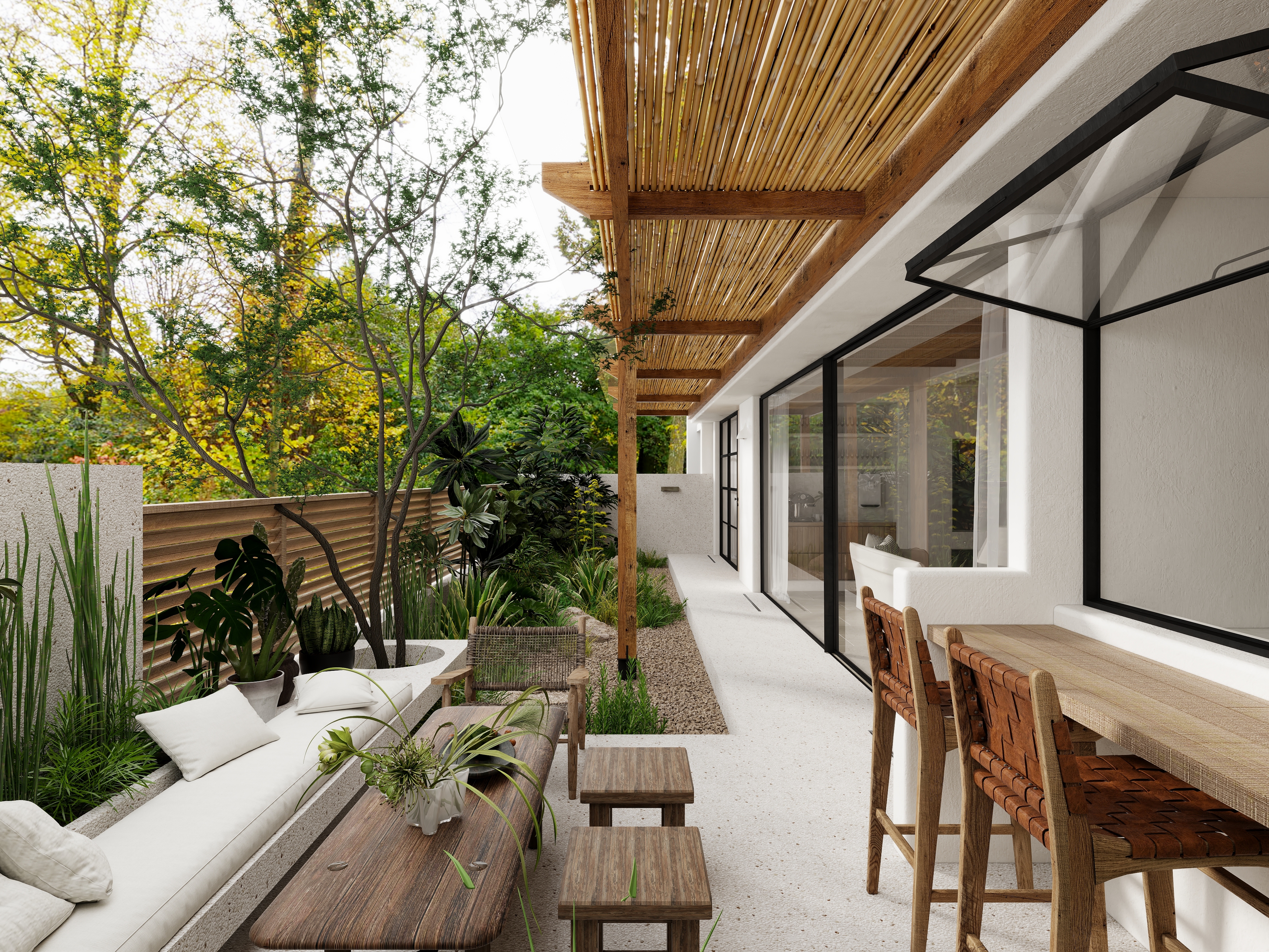 熬暖酱-重庆龙湖学樘府南法自然主义私宅一层前花园装修效果图第5张