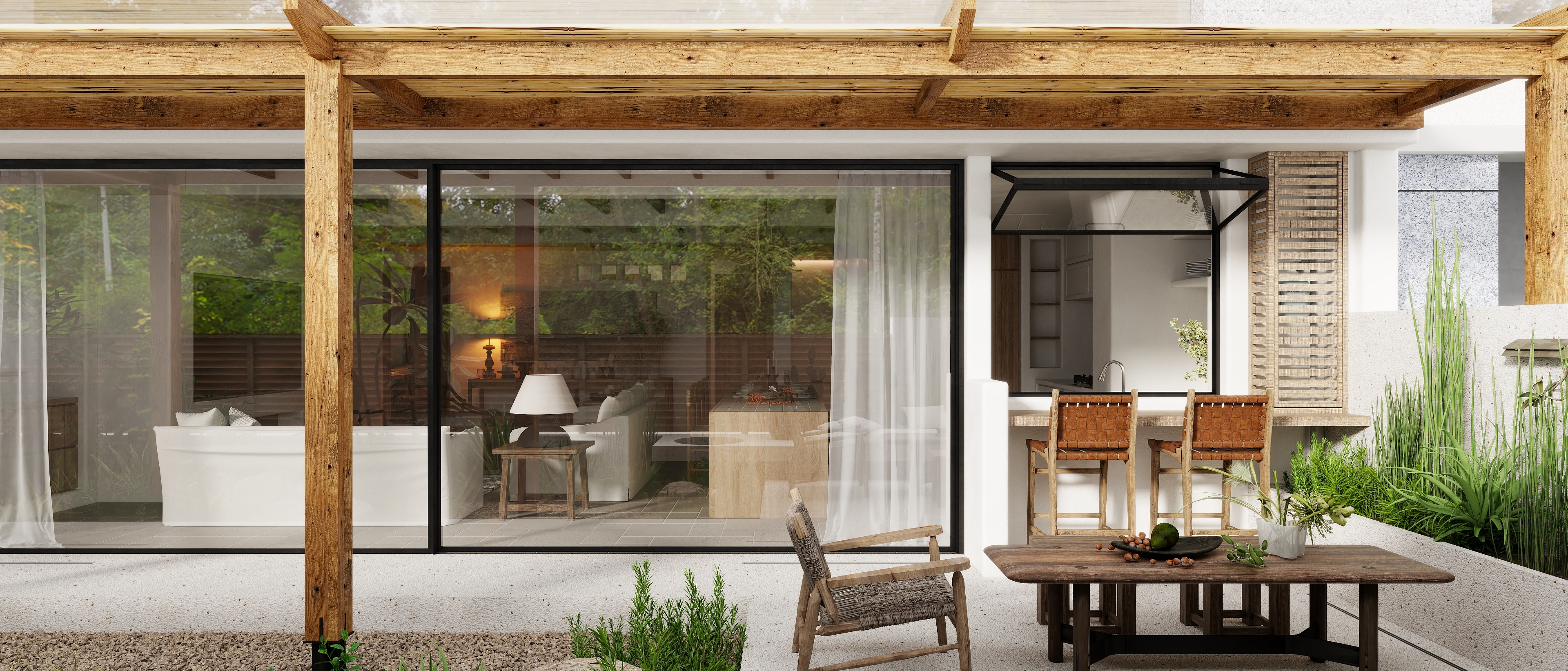 熬暖酱-重庆龙湖学樘府南法自然主义私宅一层前花园装修效果图第3张