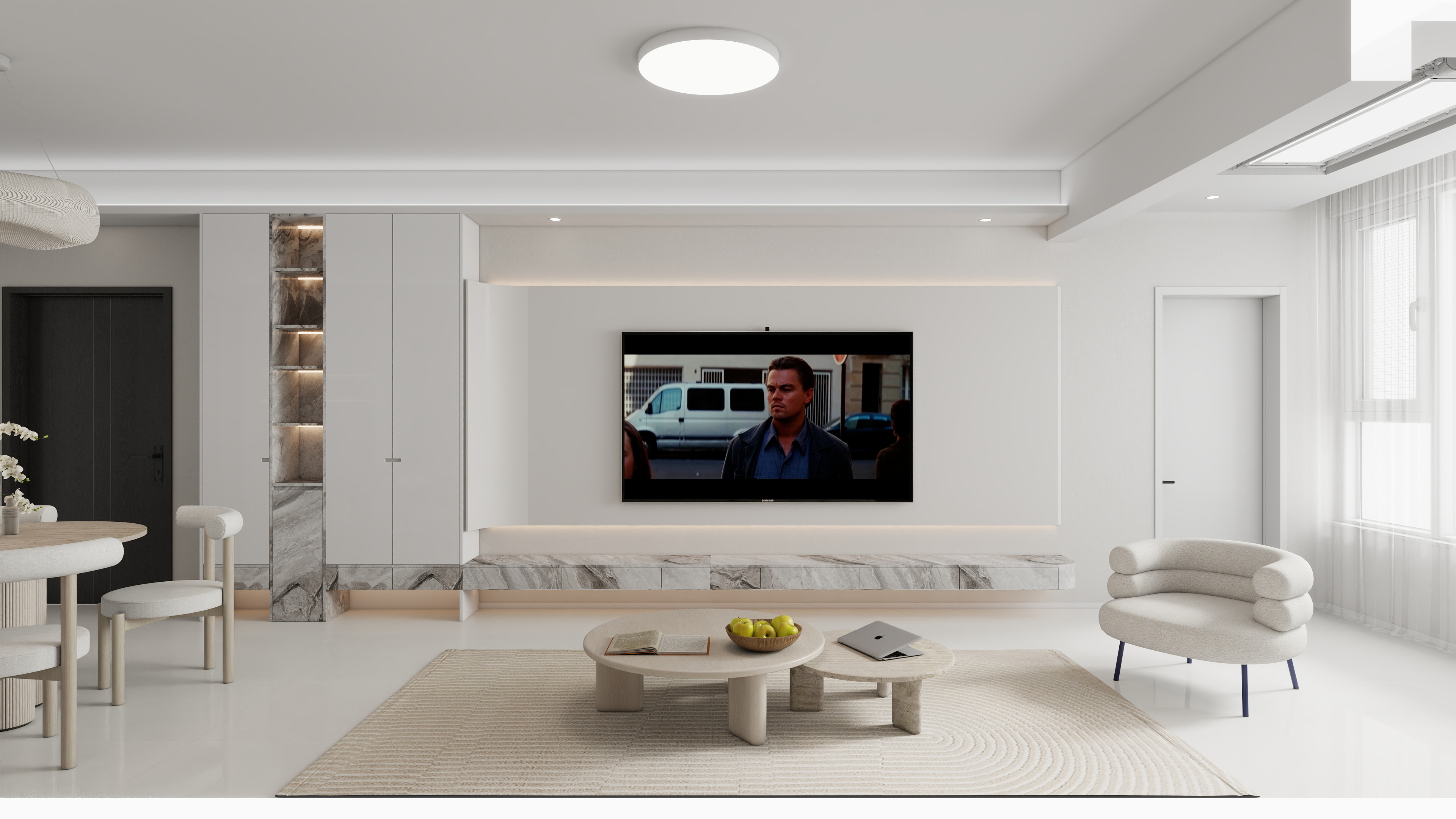 白成雄-130㎡3室简约奶油风-装修设计方案