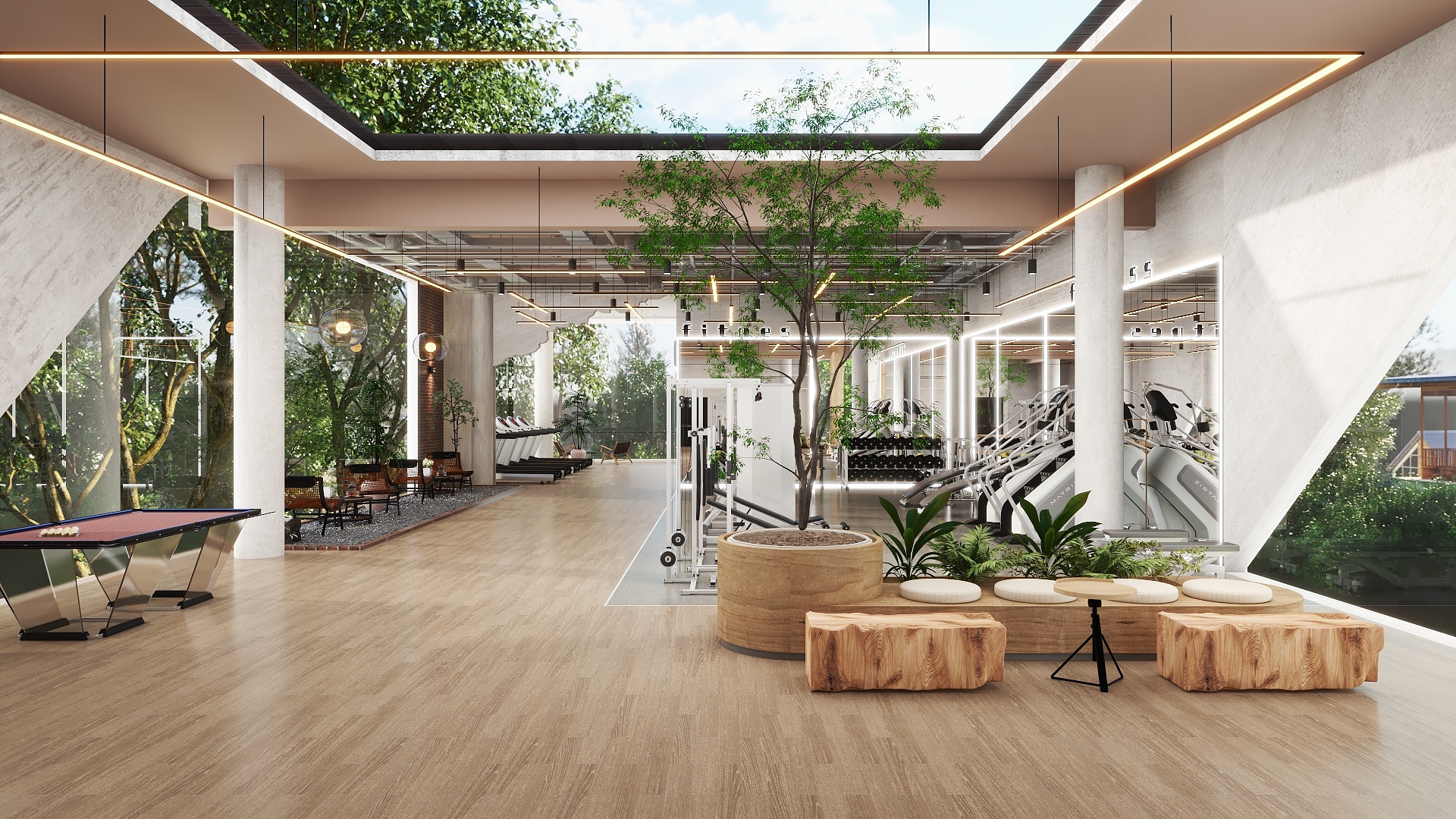 双木林效果图-健身房-装修设计方案