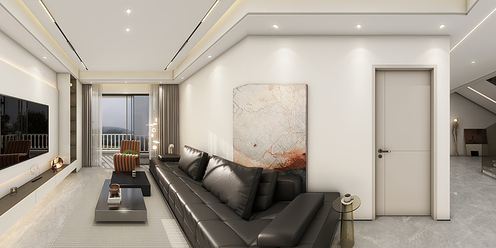 一熹设计-现代简约效果图-装修设计方案