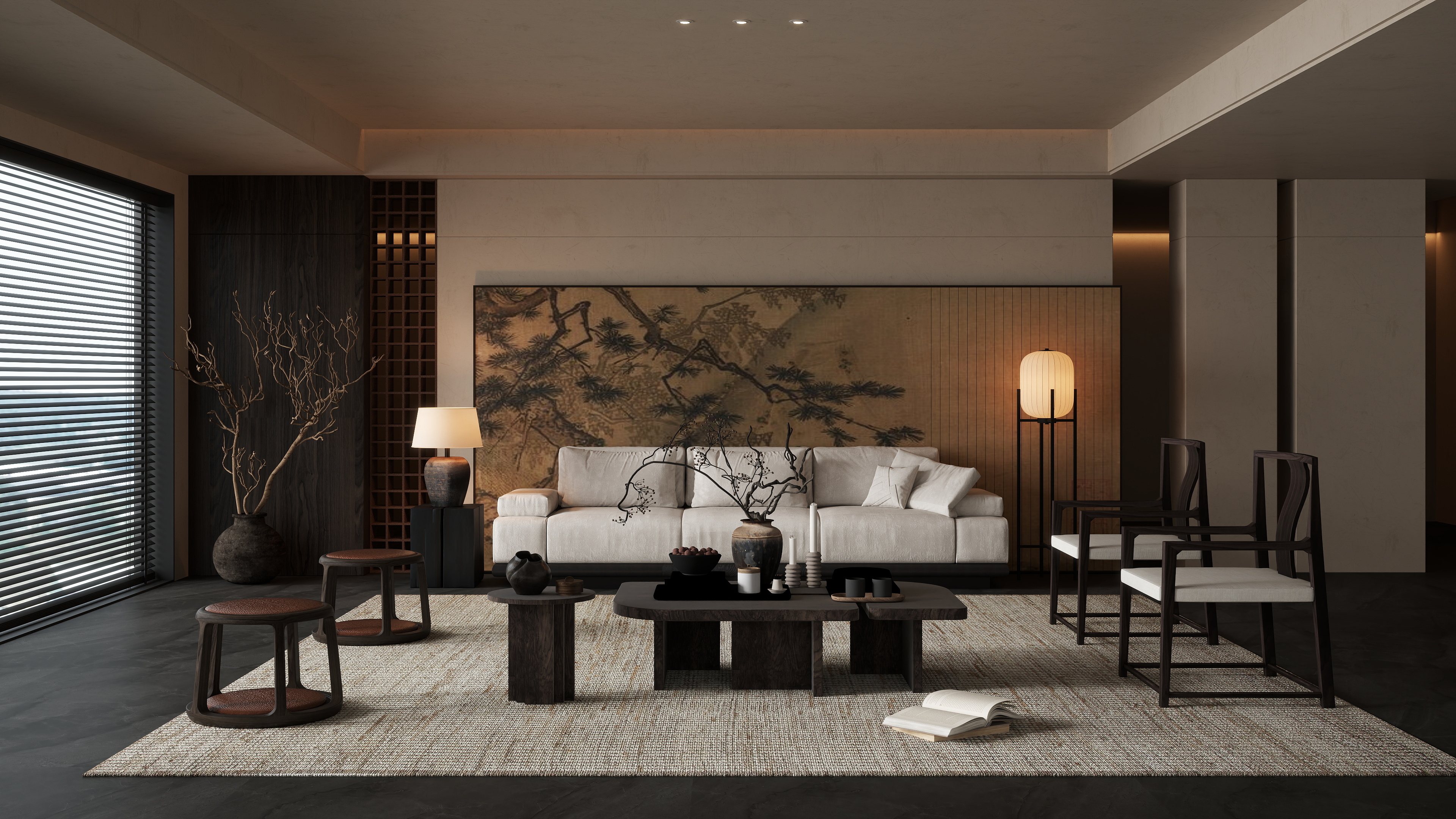 万严设计师-新中式宋式风客厅109010043-装修设计方案