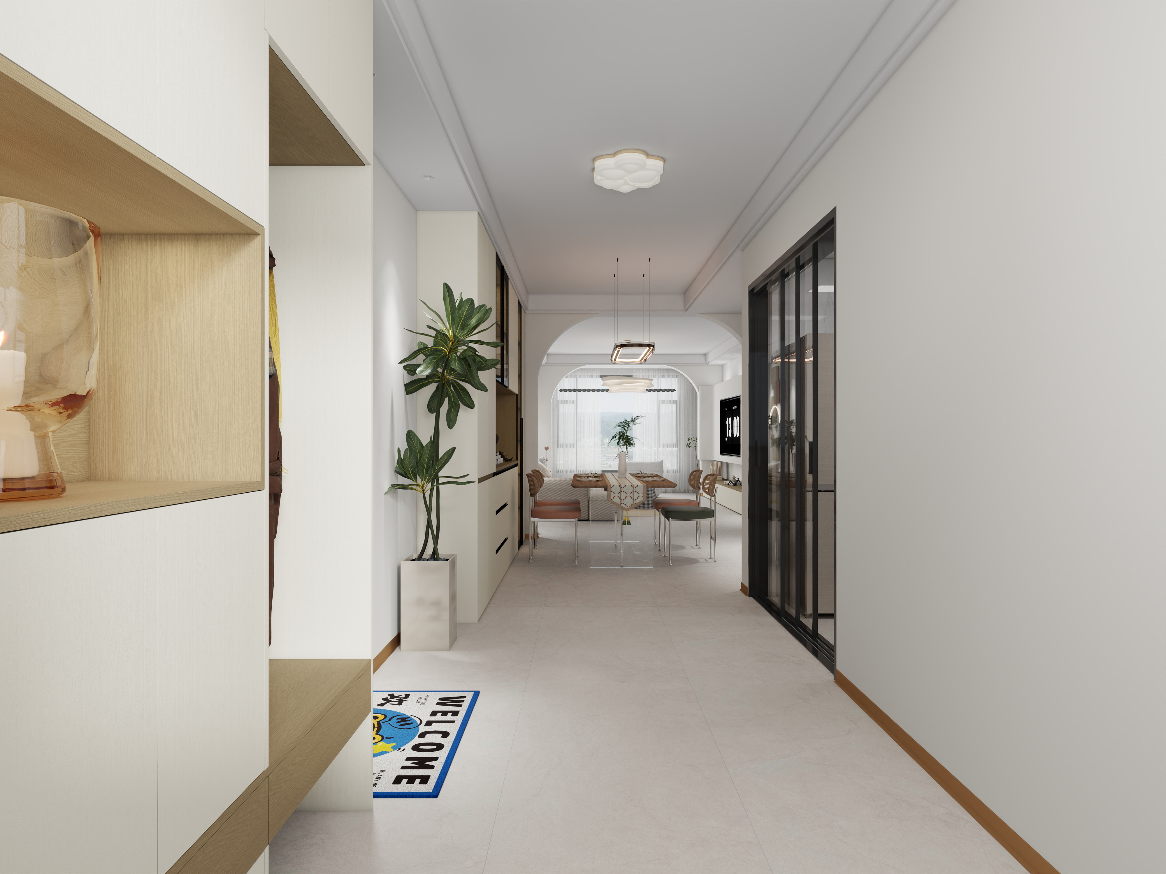 天水全案设计师白老师-天麟·名城苑现代简约108㎡3室装修效果图