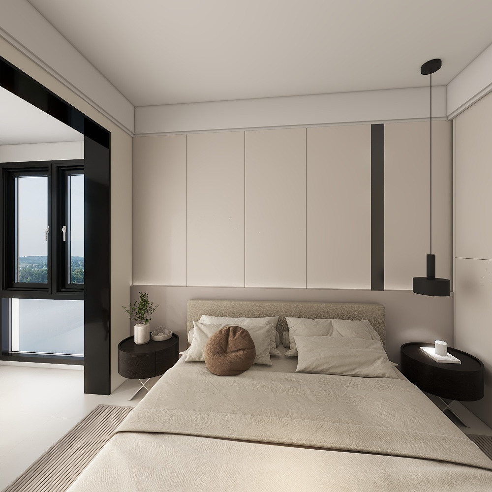 不晚的-现代奶油风66平装修效果图